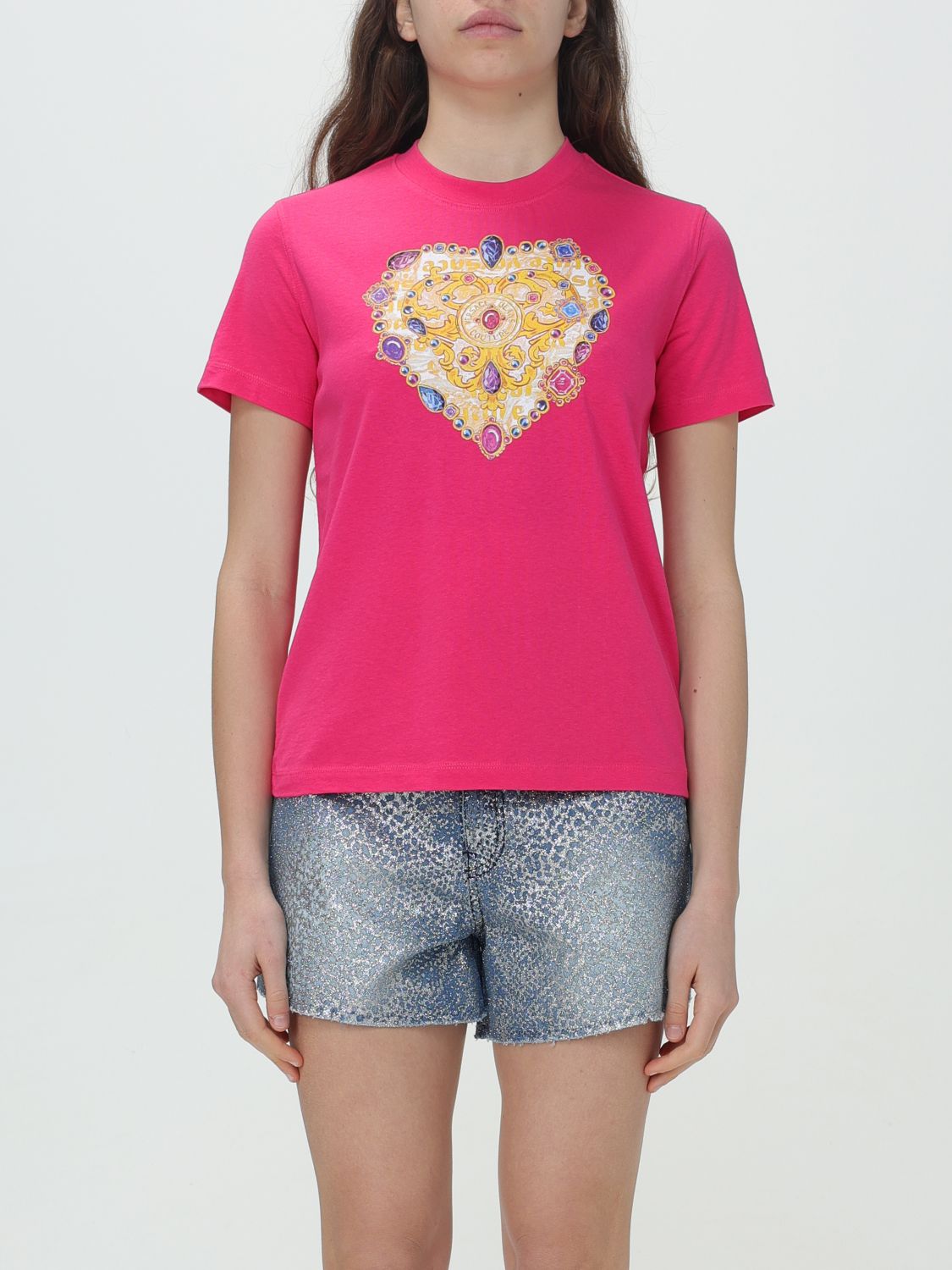 Shop Versace Jeans Couture T-shirt  Woman Color Fuchsia