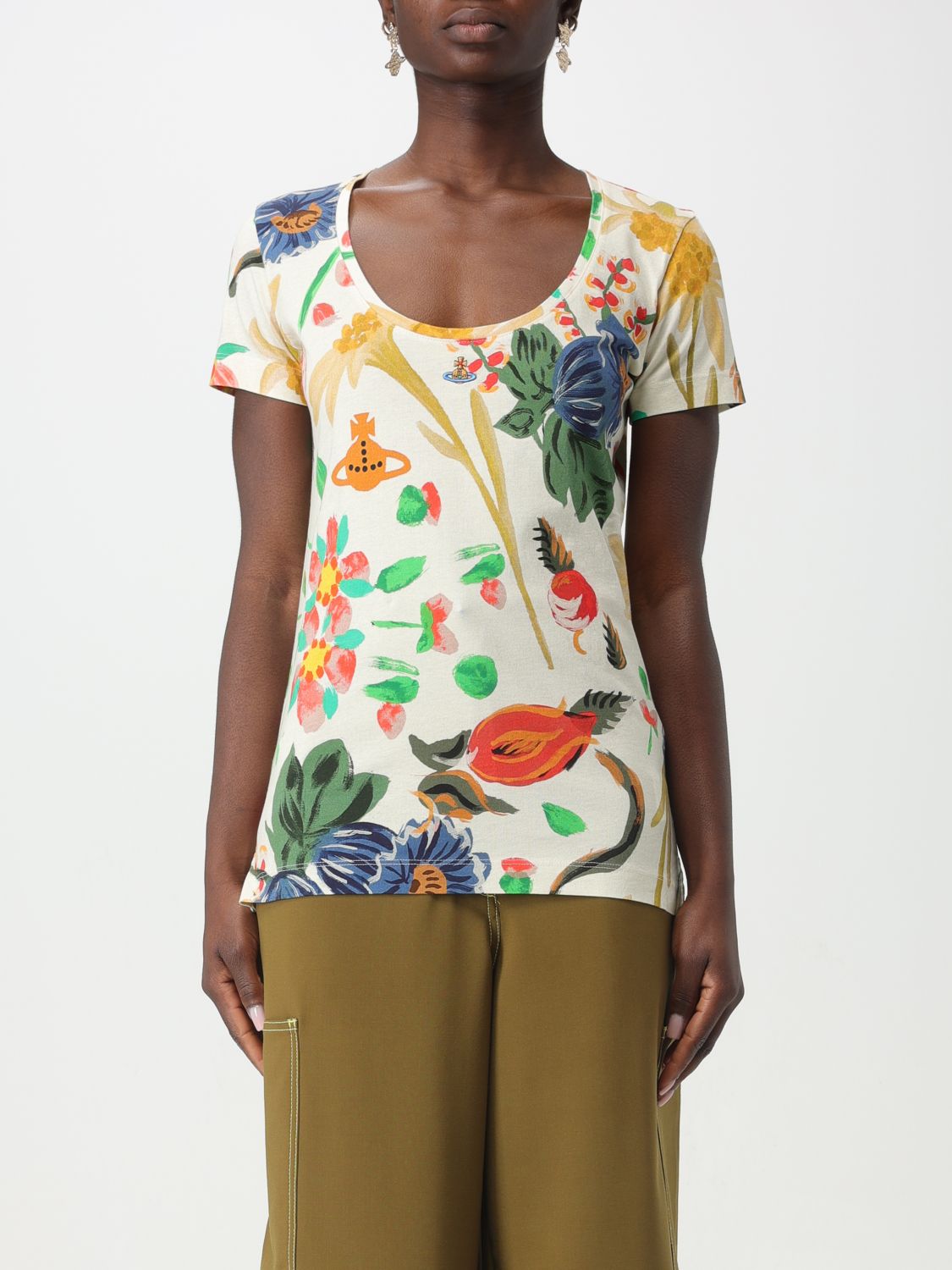 Shop Vivienne Westwood T-shirt  Woman Color Multicolor