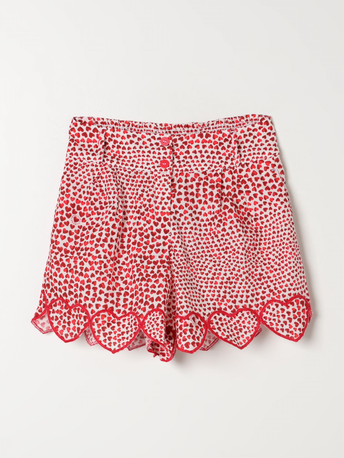Stella Mccartney Cotton Voile Aop Shorts In Yellow Cream