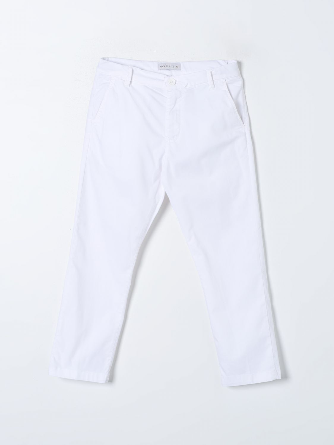 Shop Manuel Ritz Pants  Kids Color White