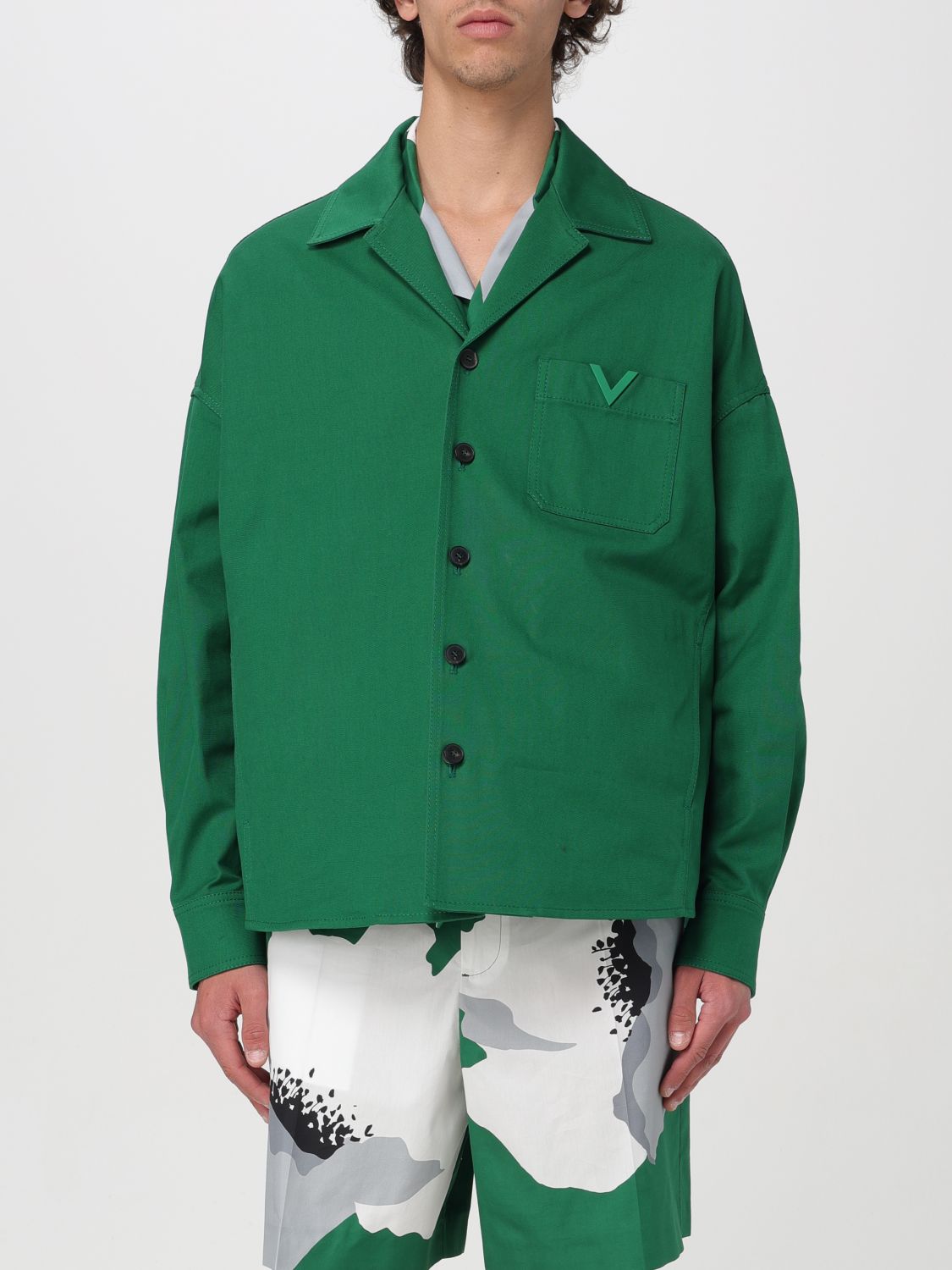 Valentino Shirt  Men Color Green In 绿色