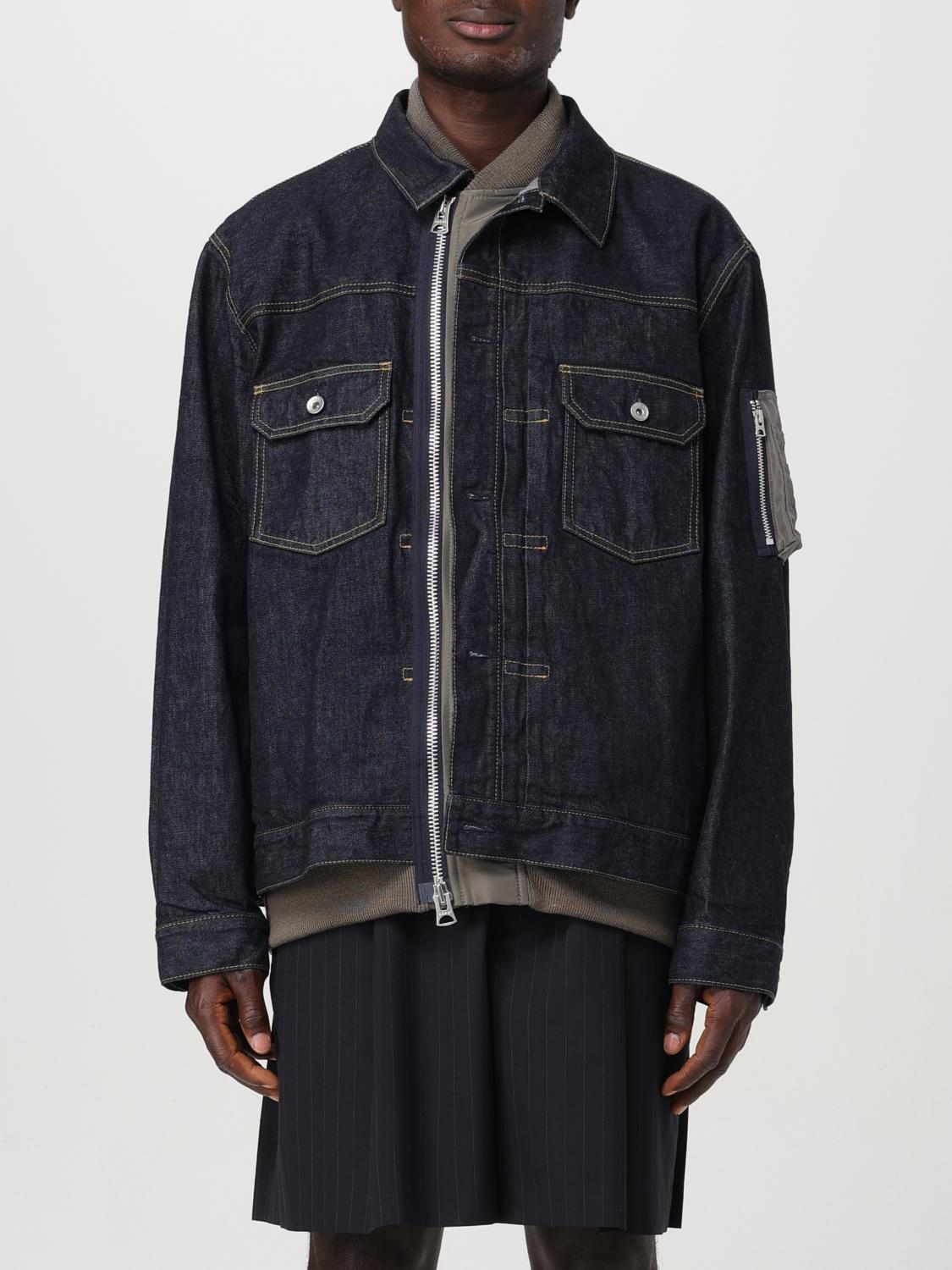 Shop Sacai Jacket  Men Color Blue 1