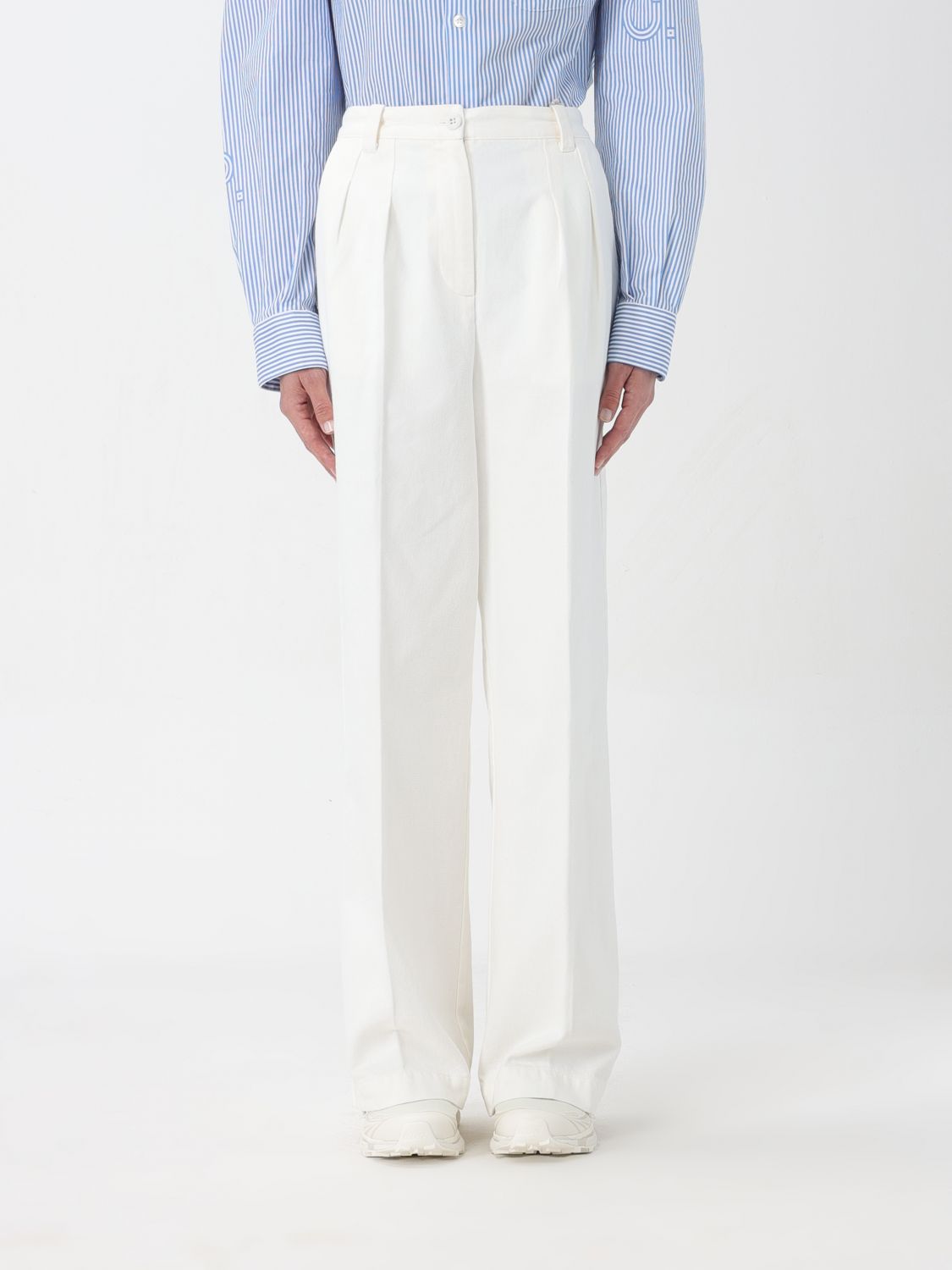 Shop Apc Pants A.p.c. Woman Color White