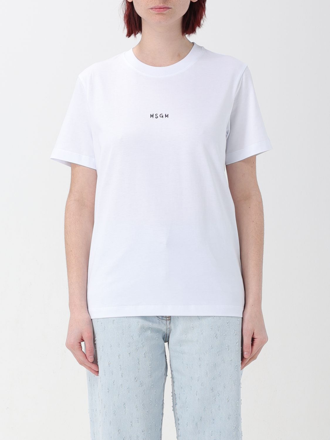 Shop Msgm T-shirt  Woman Color White