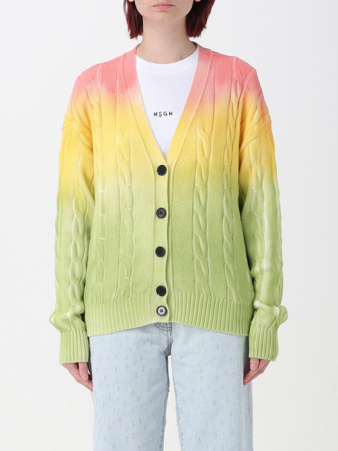 Shop Msgm Cardigan  Woman Color Multicolor