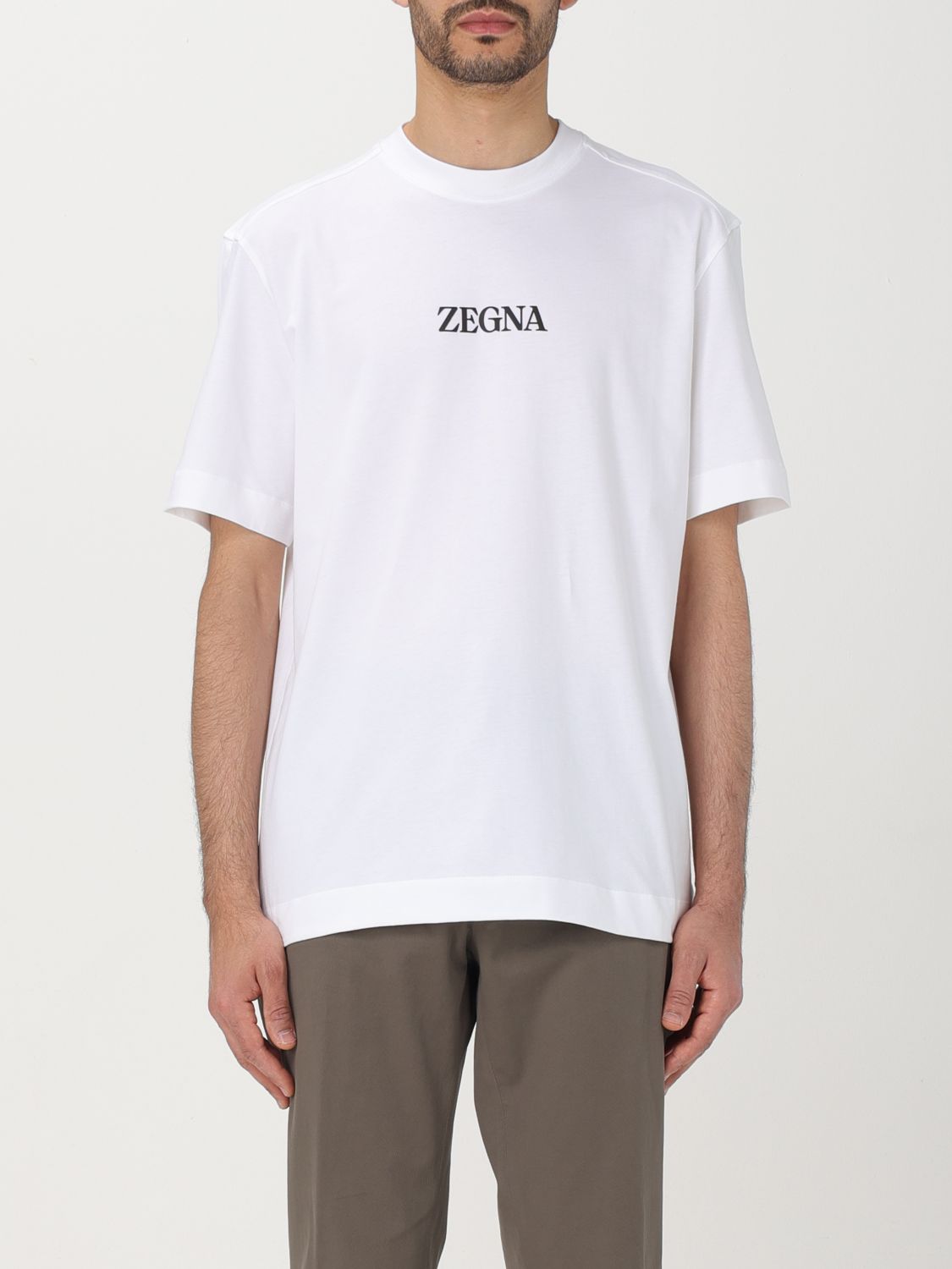 Shop Zegna T-shirt  Men Color White