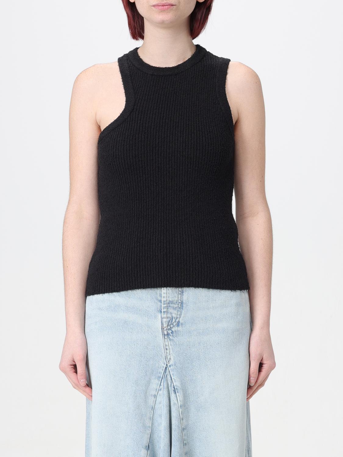 Axel Arigato Scoop Asymmetric-hem Stretch-cotton Tank Top In Black