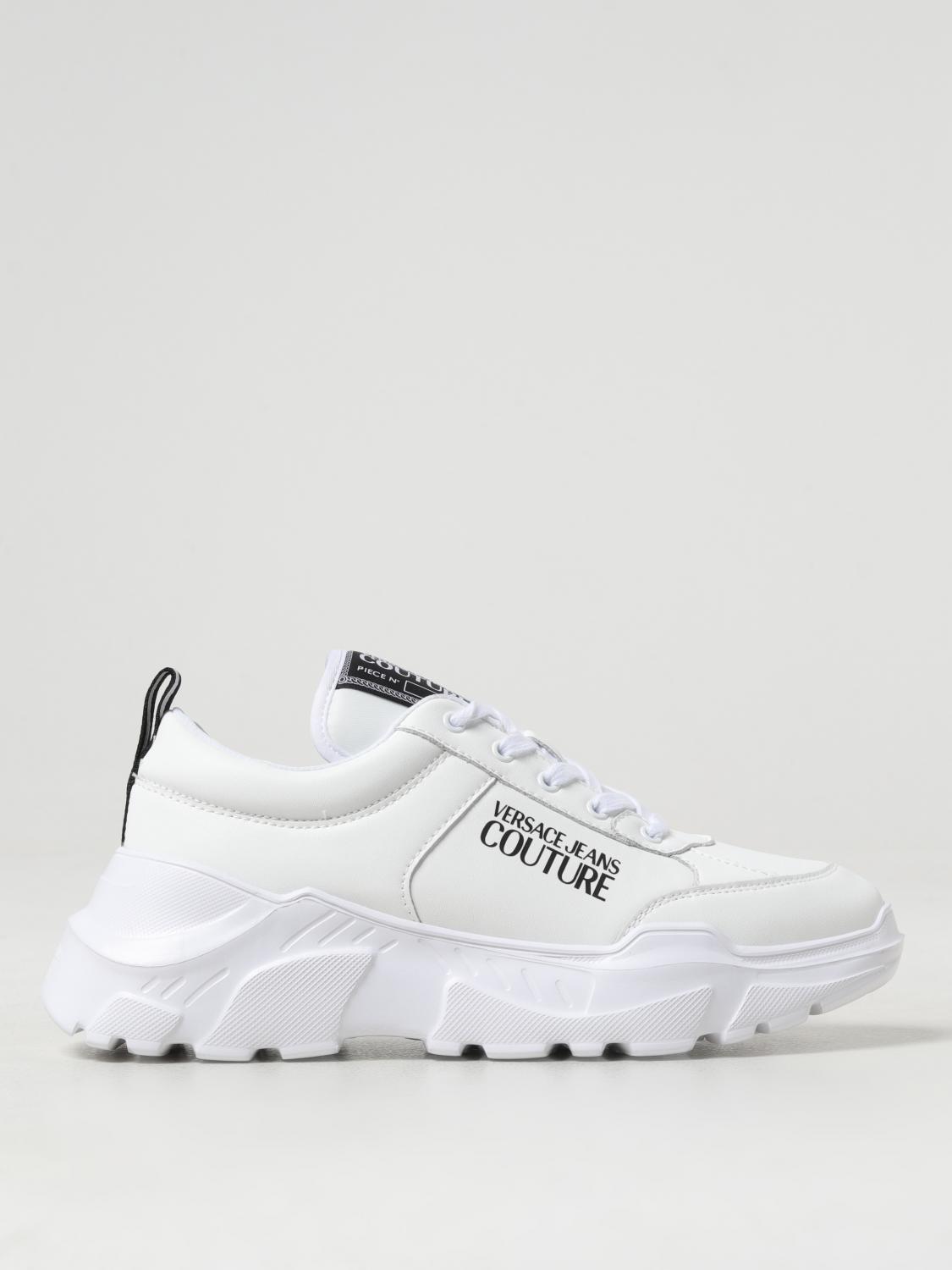 Versace Jeans Couture Logo-print Leather Low-top Sneakers In White