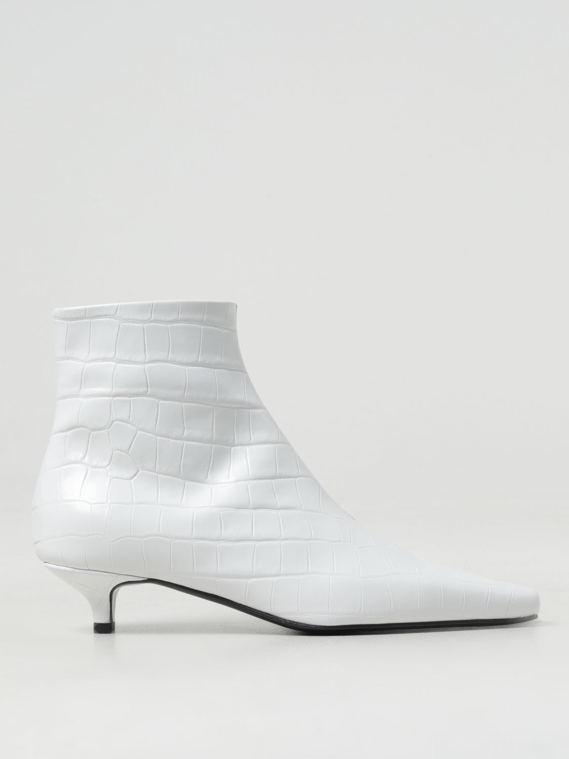 Shop Totême Flat Ankle Boots Toteme Woman Color White