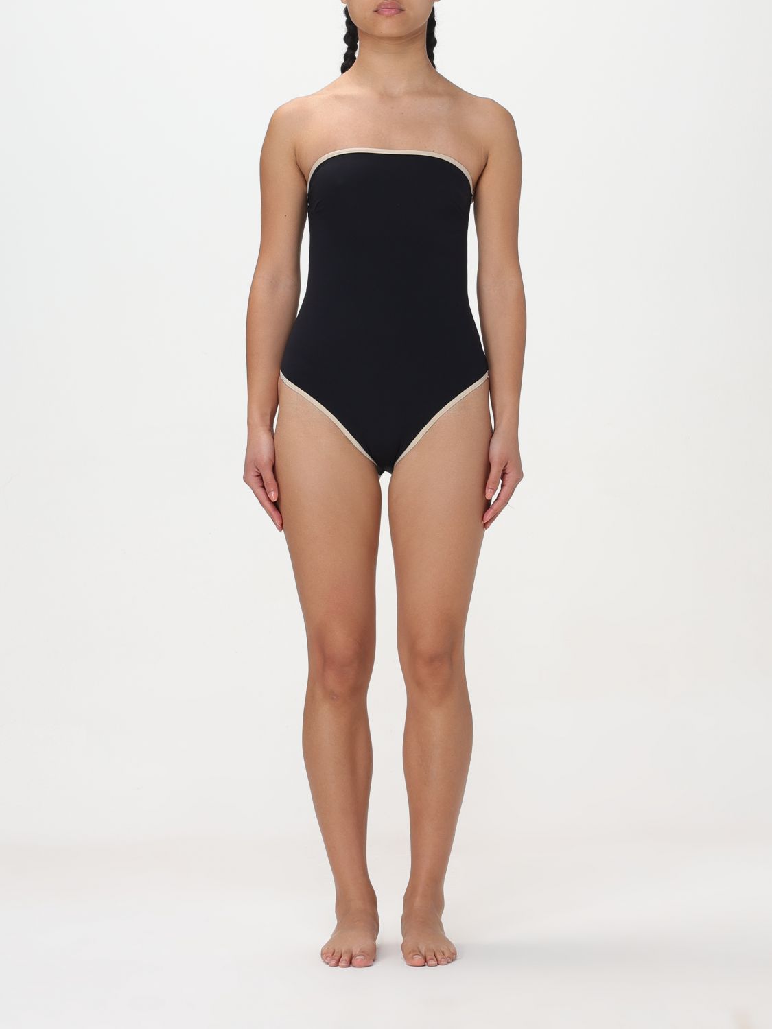 Shop Totême Swimsuit Toteme Woman Color Black
