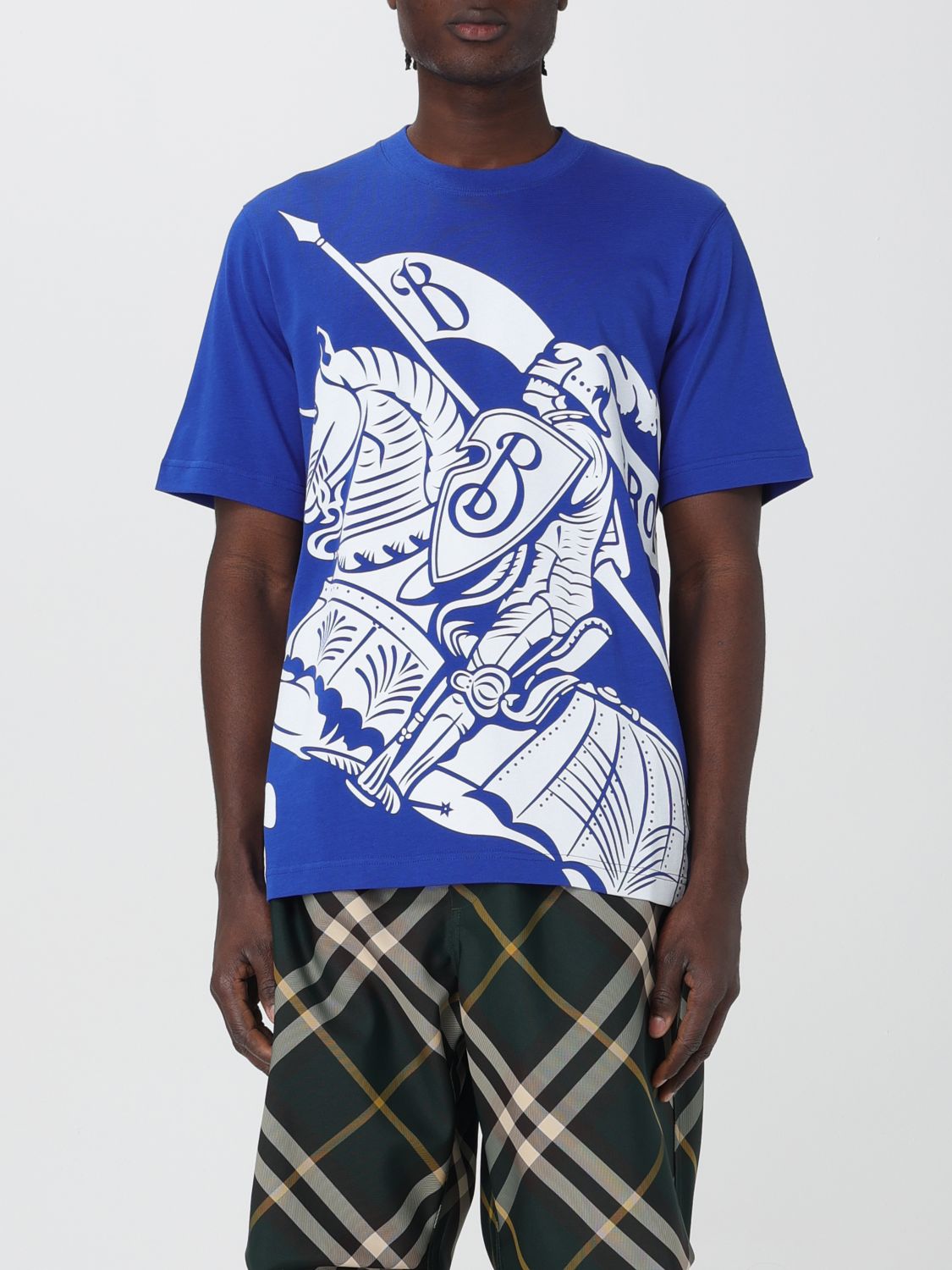 Shop Burberry T-shirt  Men Color Blue