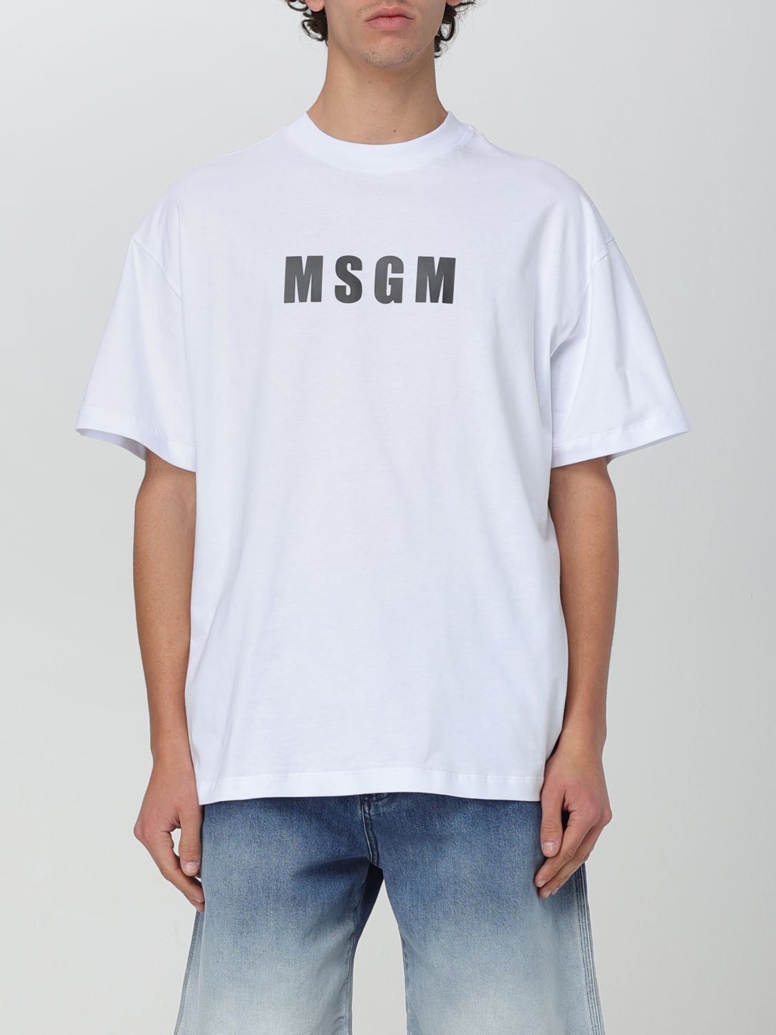 Shop Msgm T-shirt  Men Color White