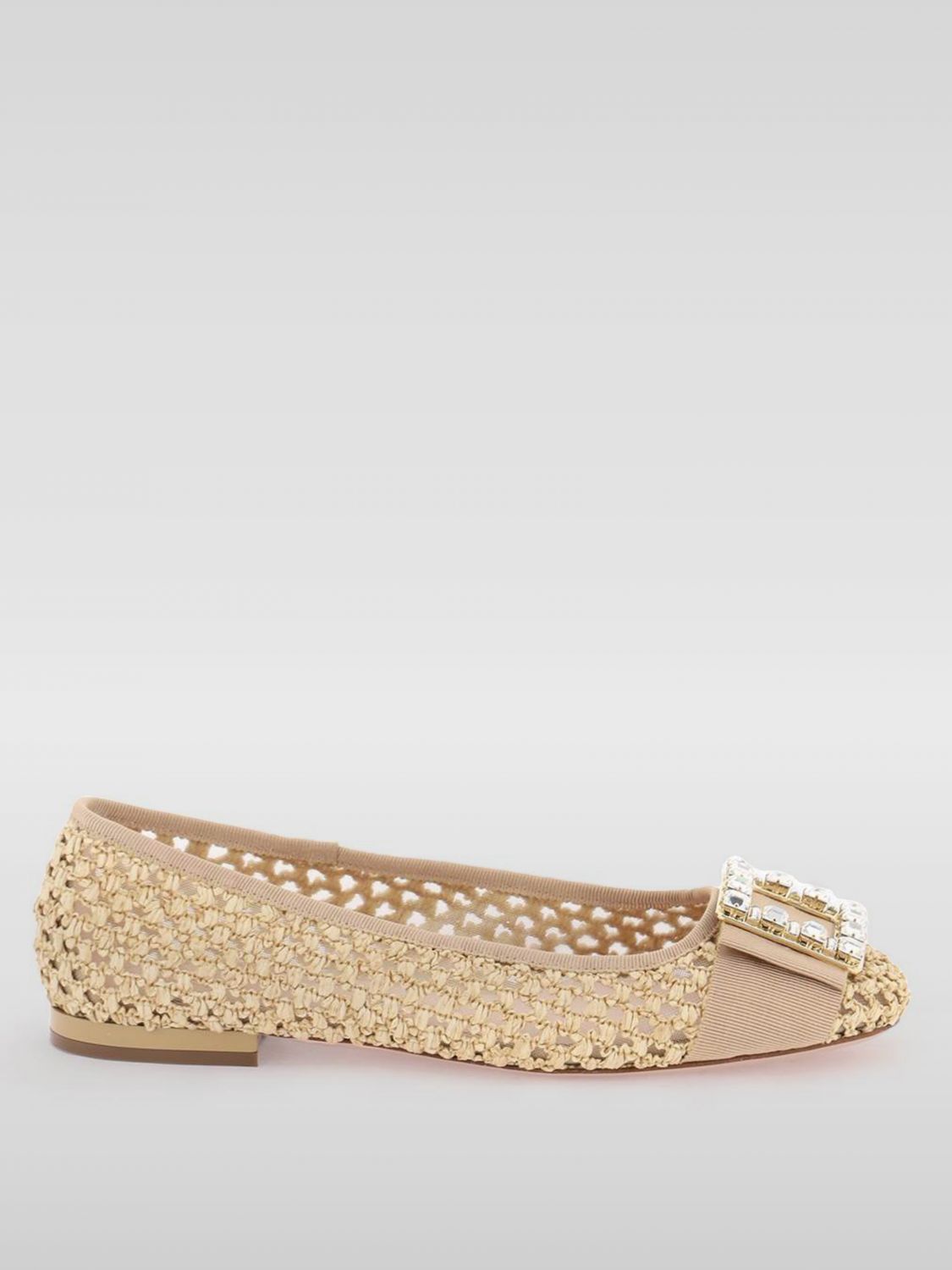 Shop Roger Vivier Ballet Flats Woman Color Beige