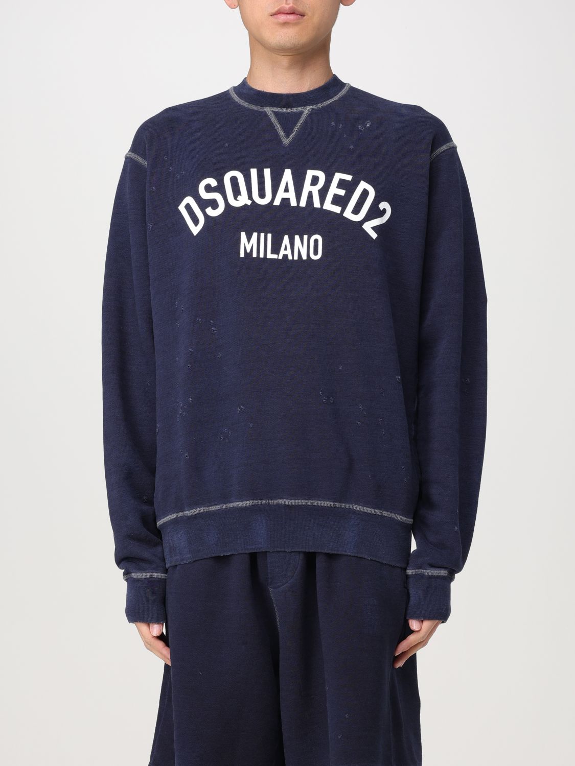 Shop Dsquared2 Sweatshirt  Men Color Blue