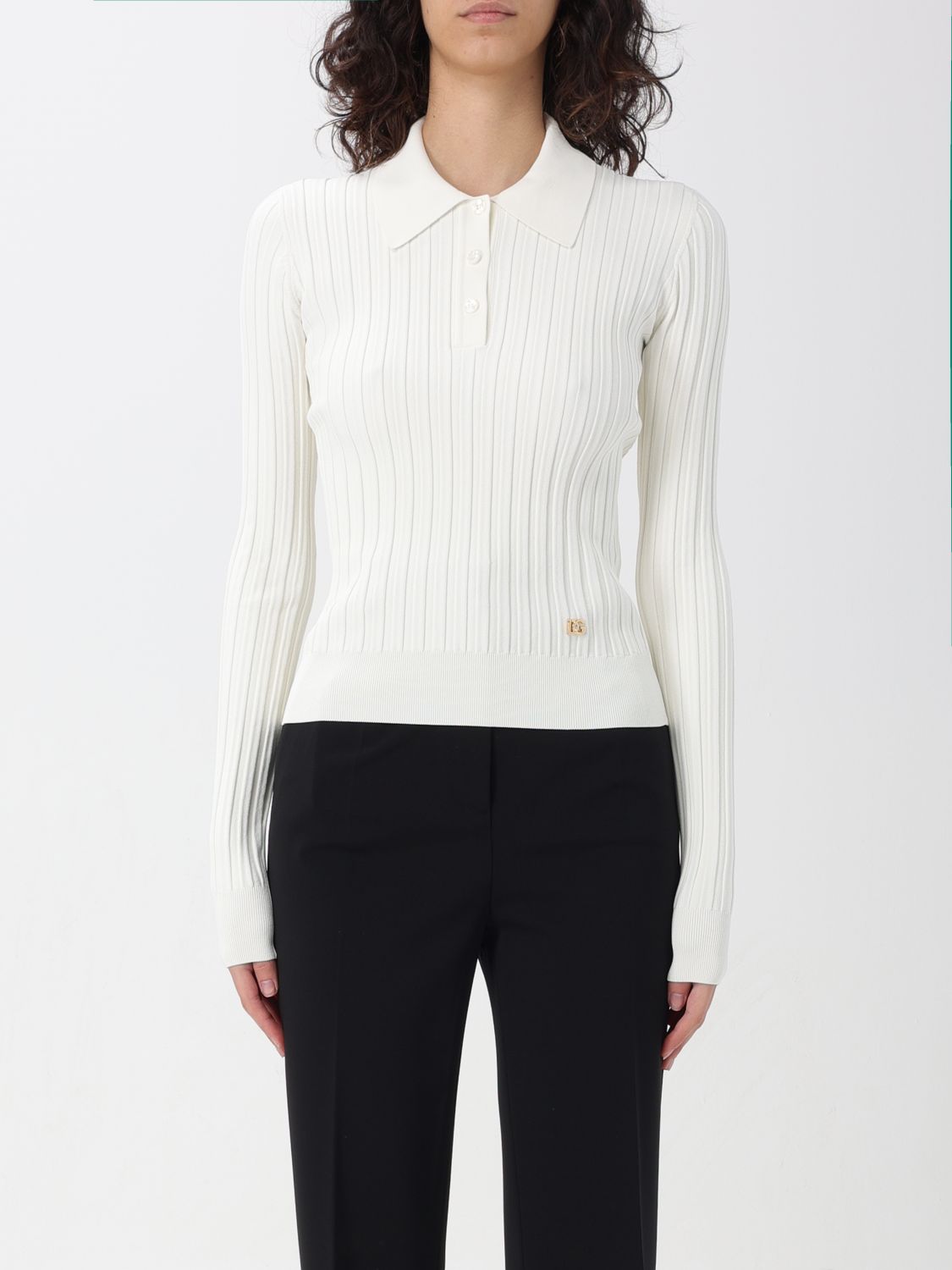 Shop Dolce & Gabbana Polo Shirt  Woman Color White