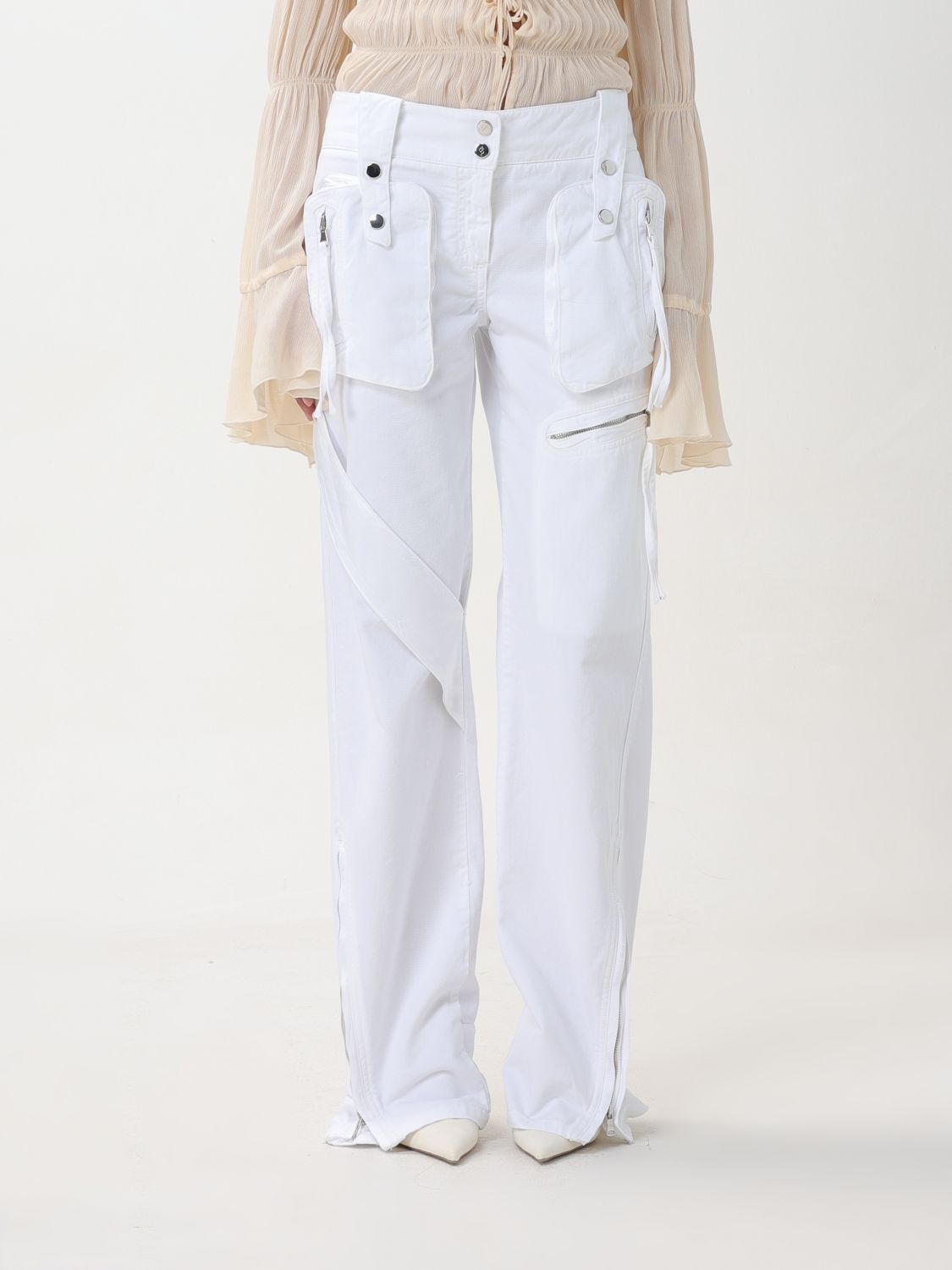 Shop Blumarine Pants  Woman Color White