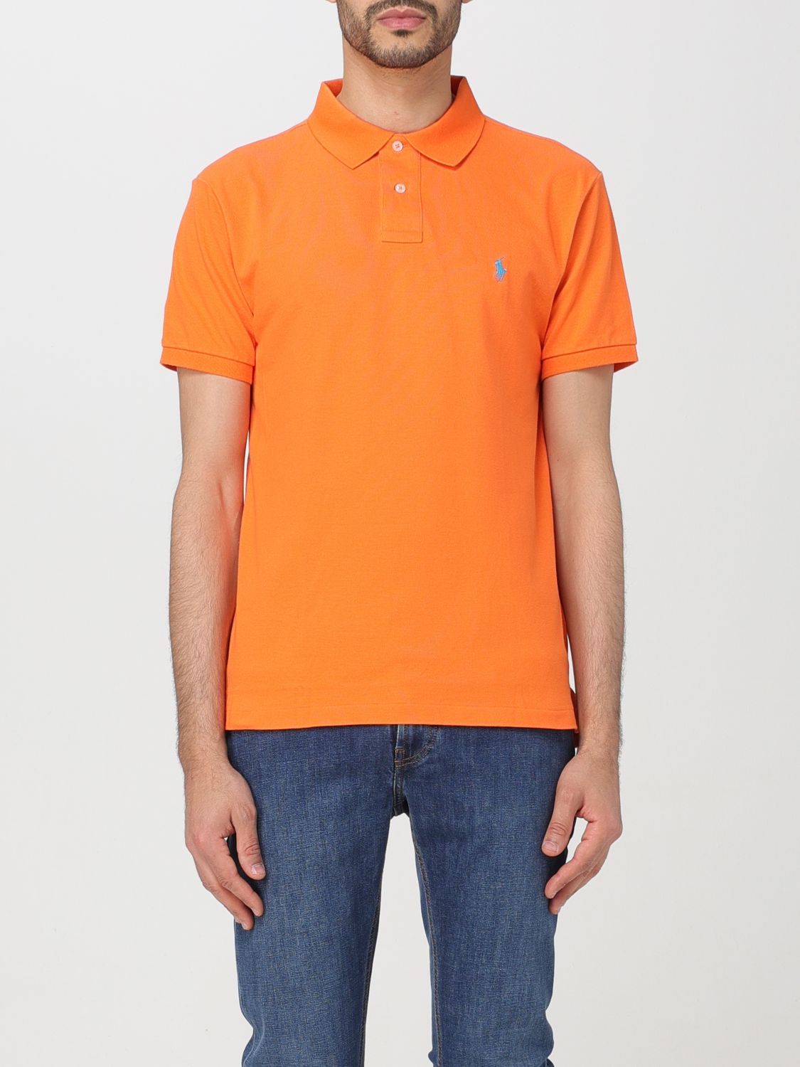 Shop Polo Ralph Lauren Polo Shirt  Men Color Orange