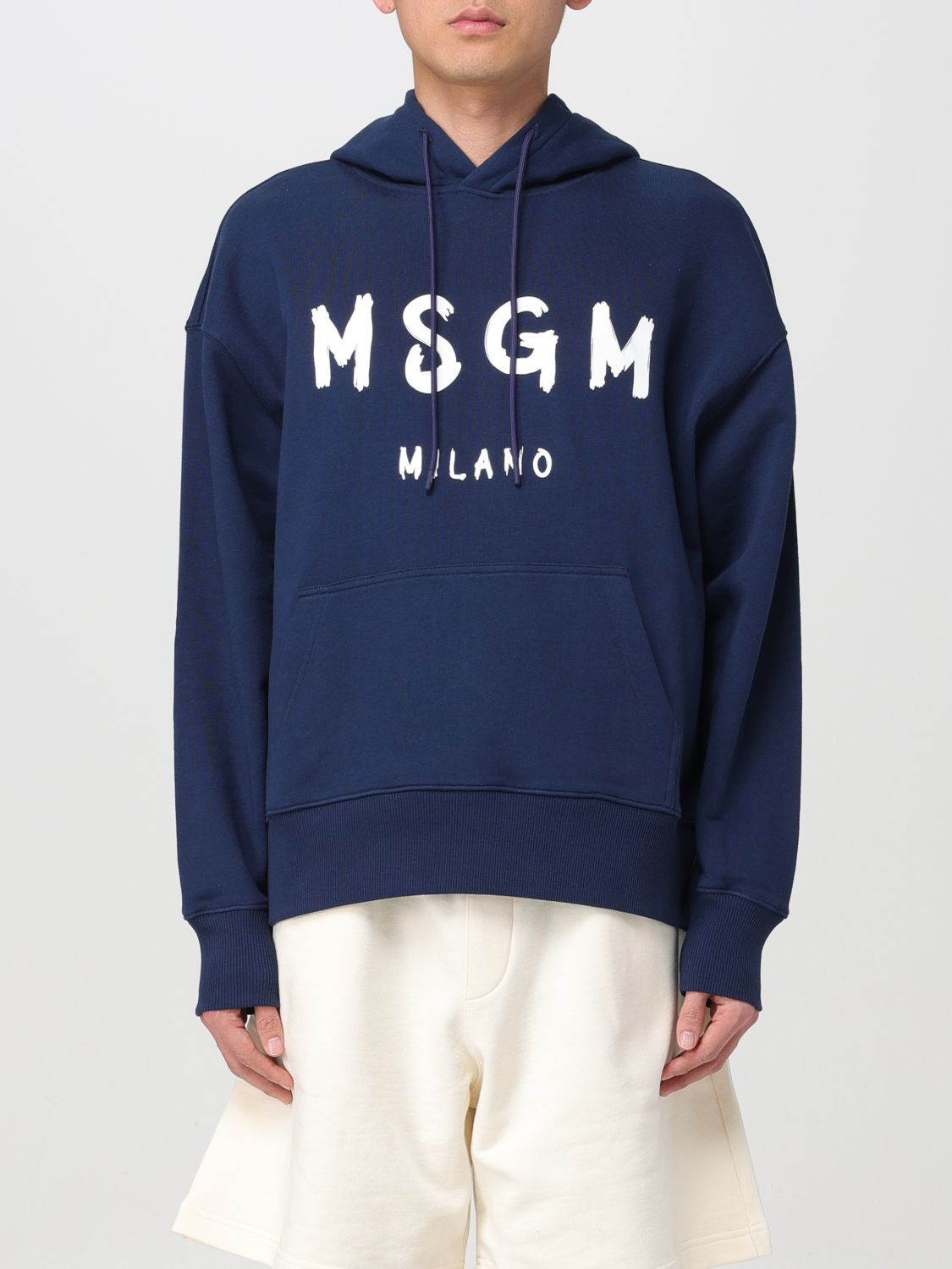 Shop Msgm Sweatshirt  Men Color Navy