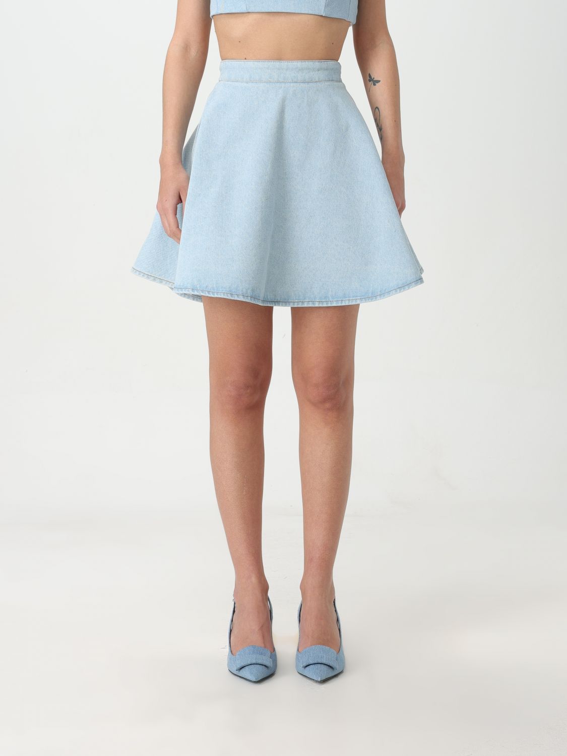 Shop Nina Ricci Skirt  Woman Color Sky Blue
