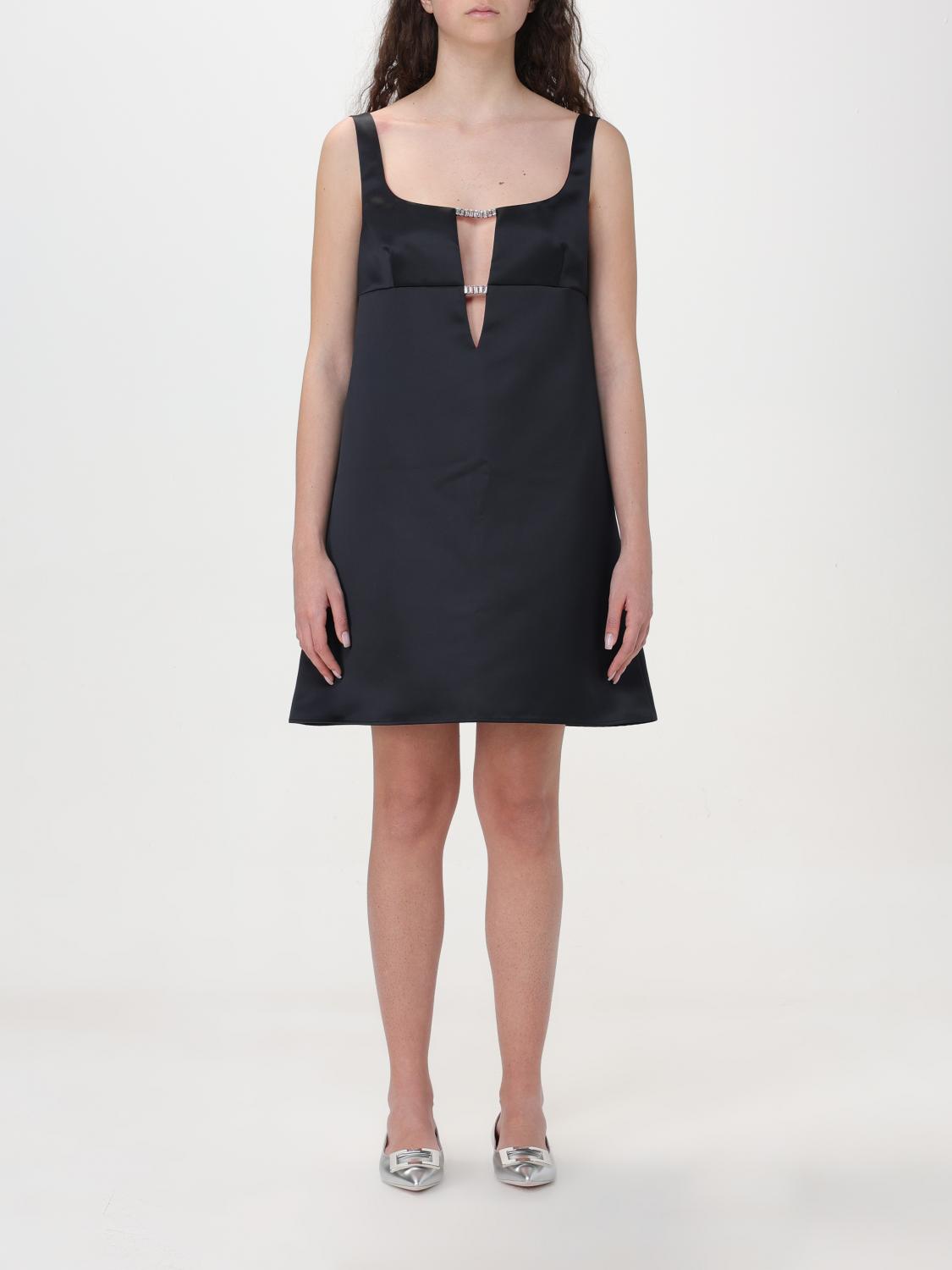 Nina Ricci Embellished Square Neckline Mini Length Dress In Black