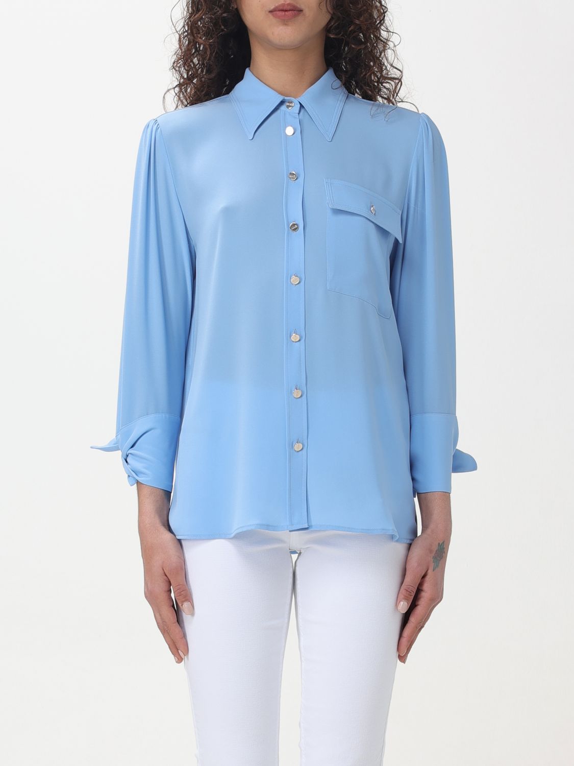 Shop Liu •jo Shirt Liu Jo Woman Color Gnawed Blue