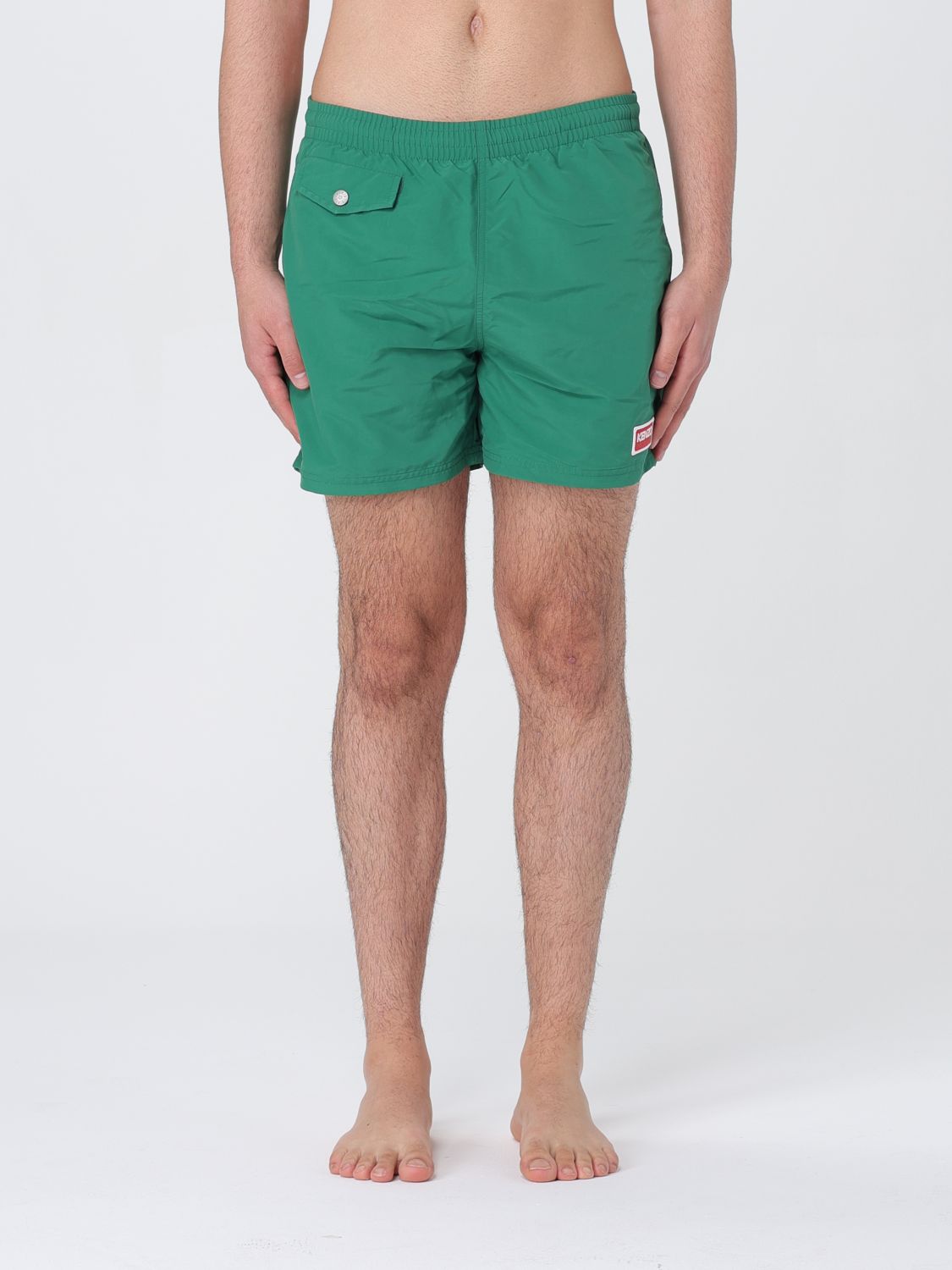 Shop Kenzo Swimsuit  Men Color Green