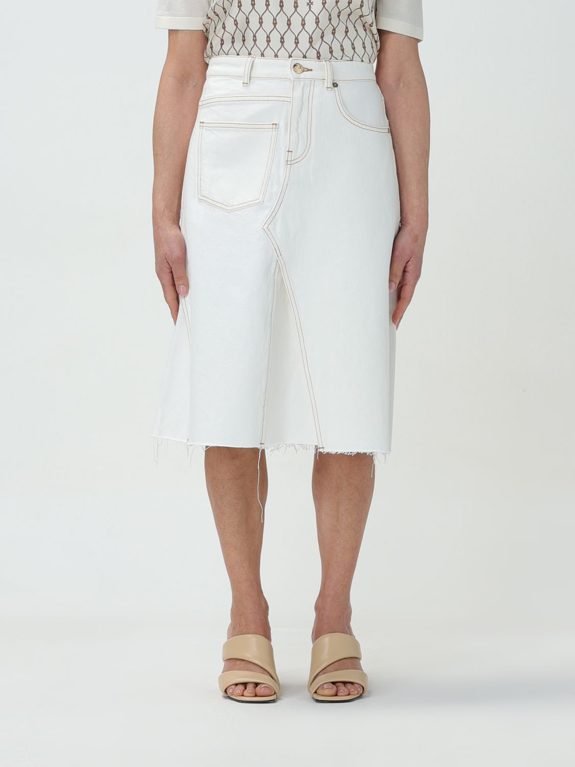 Shop Tory Burch Skirt  Woman Color White