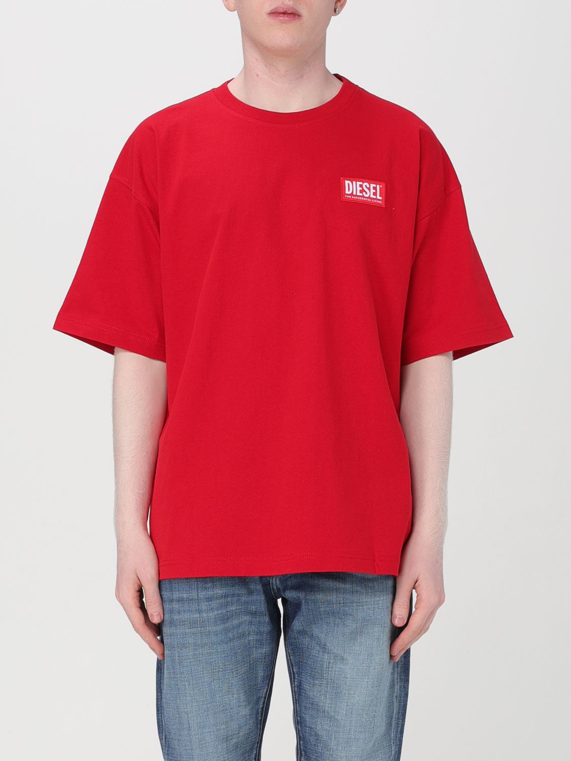 Shop Diesel T-shirt  Men Color Red