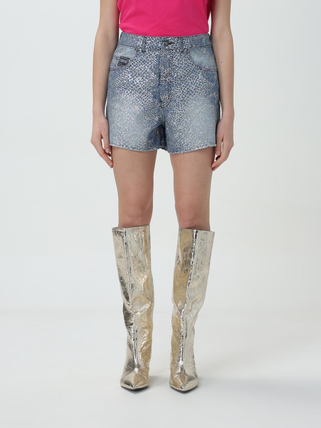 Versace Jeans Couture Short Woman Color Blue In Blue