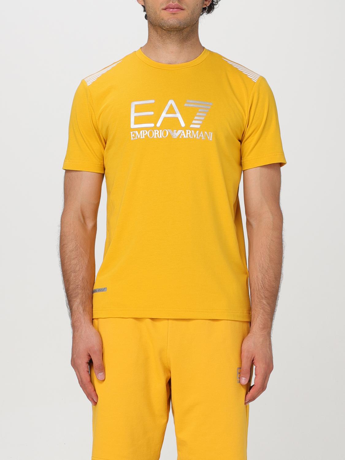 Shop Ea7 T-shirt  Men Color Yellow