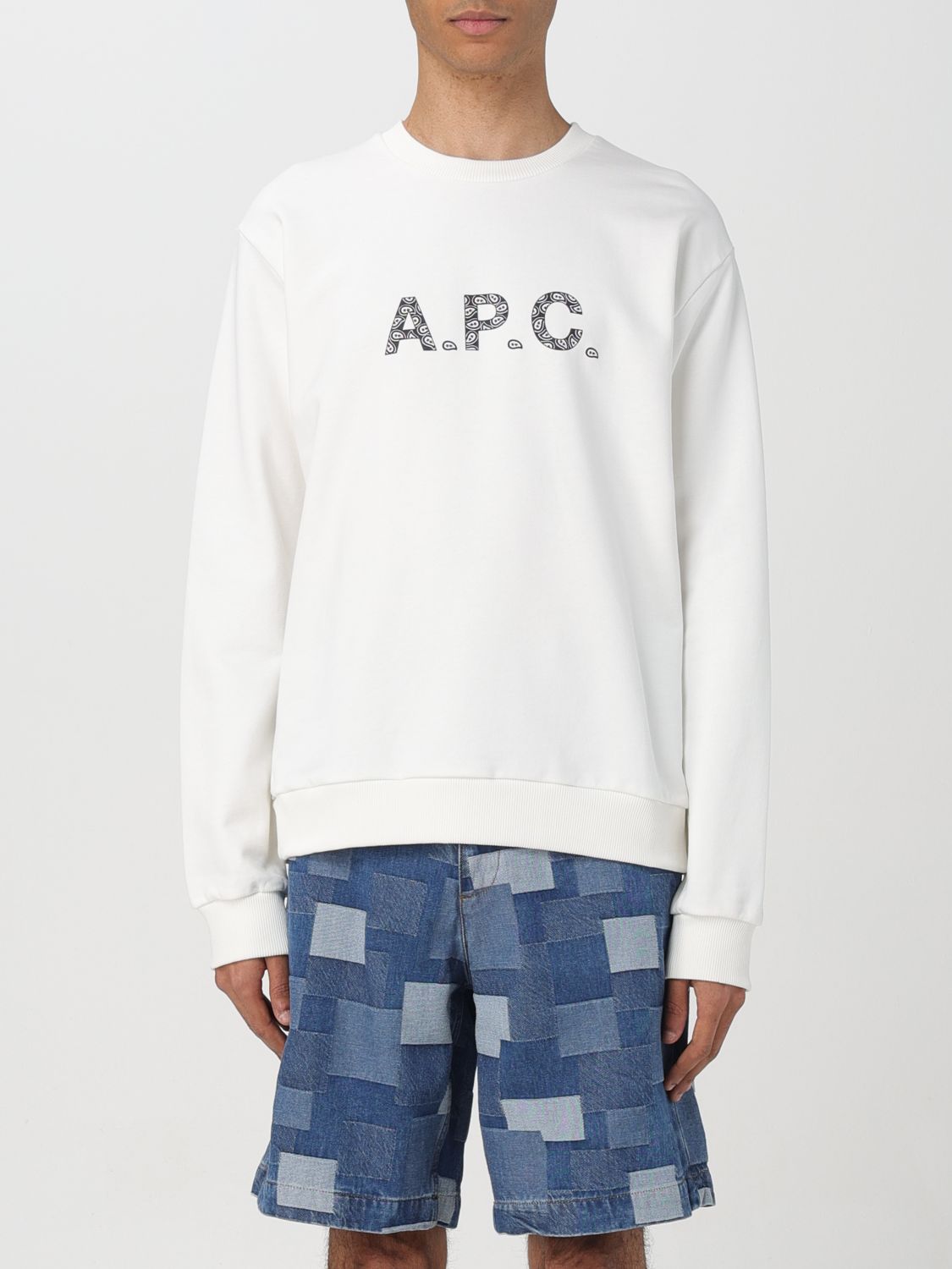 Shop Apc Sweatshirt A.p.c. Men Color White