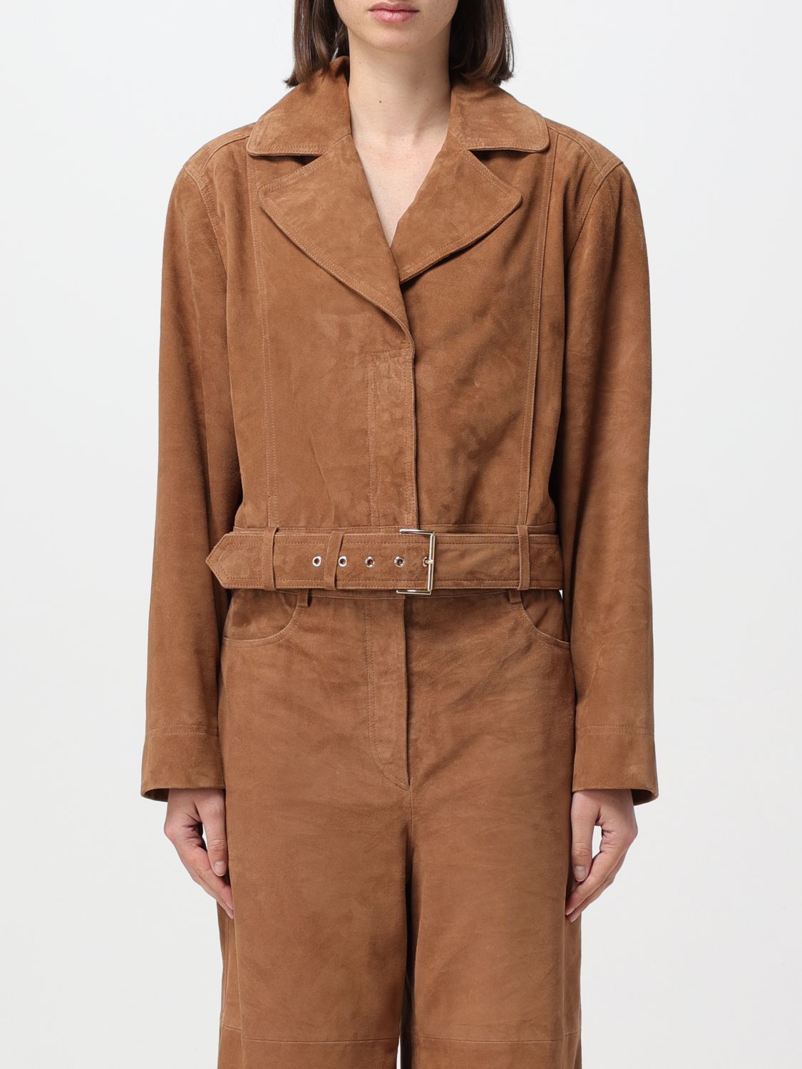 Shop Alberta Ferretti Jacket  Woman Color Brown