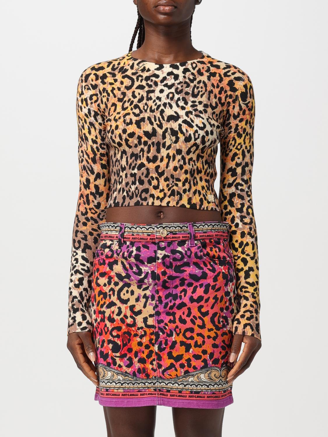 Just Cavalli Sweatshirt Woman Color Brown In Brown