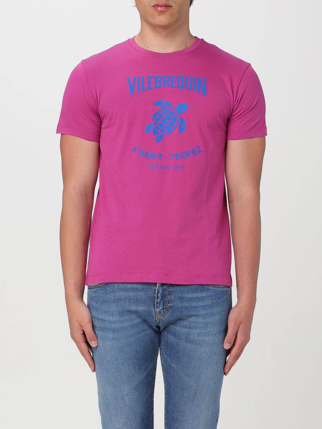 Shop Vilebrequin T-shirt  Men Color Fuchsia