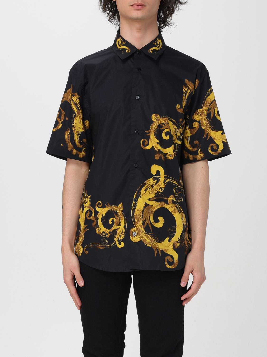 Shop Versace Jeans Couture Shirt  Men Color Black