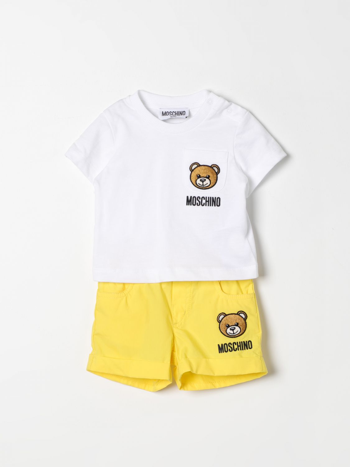 Shop Moschino Baby Jumpsuit  Kids Color Yellow