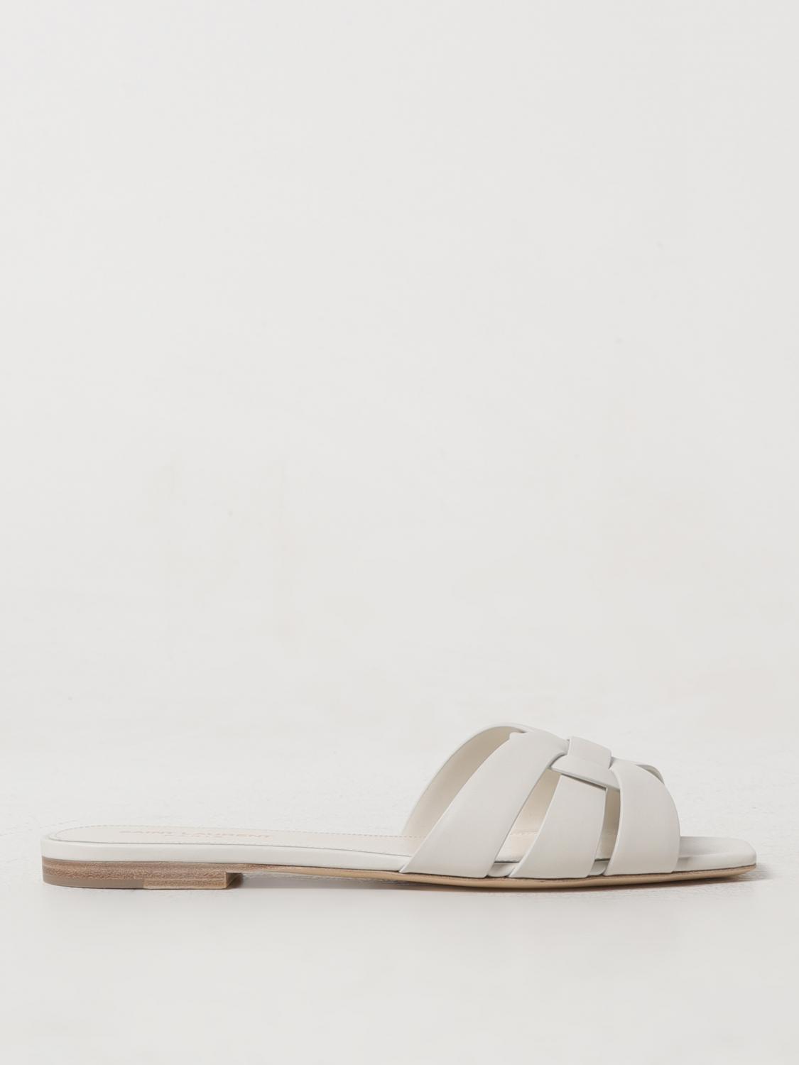 SAINT LAURENT FLAT SANDALS SAINT LAURENT WOMAN colour WHITE,F38123001