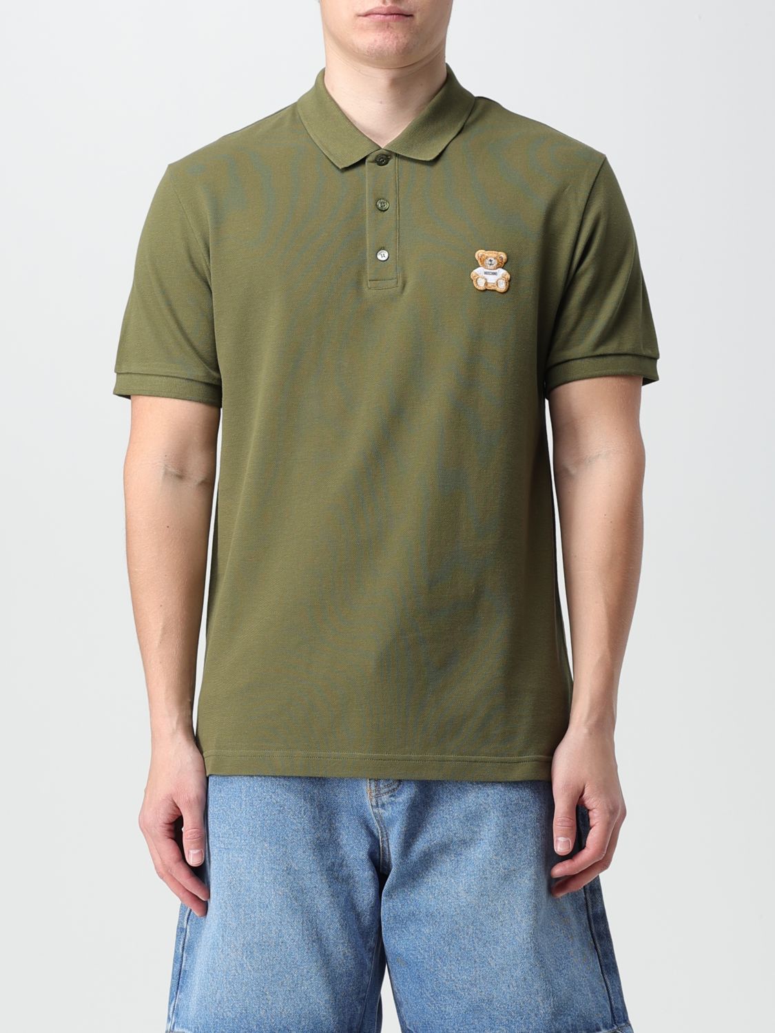 Shop Moschino Couture Polo Shirt  Men Color Green