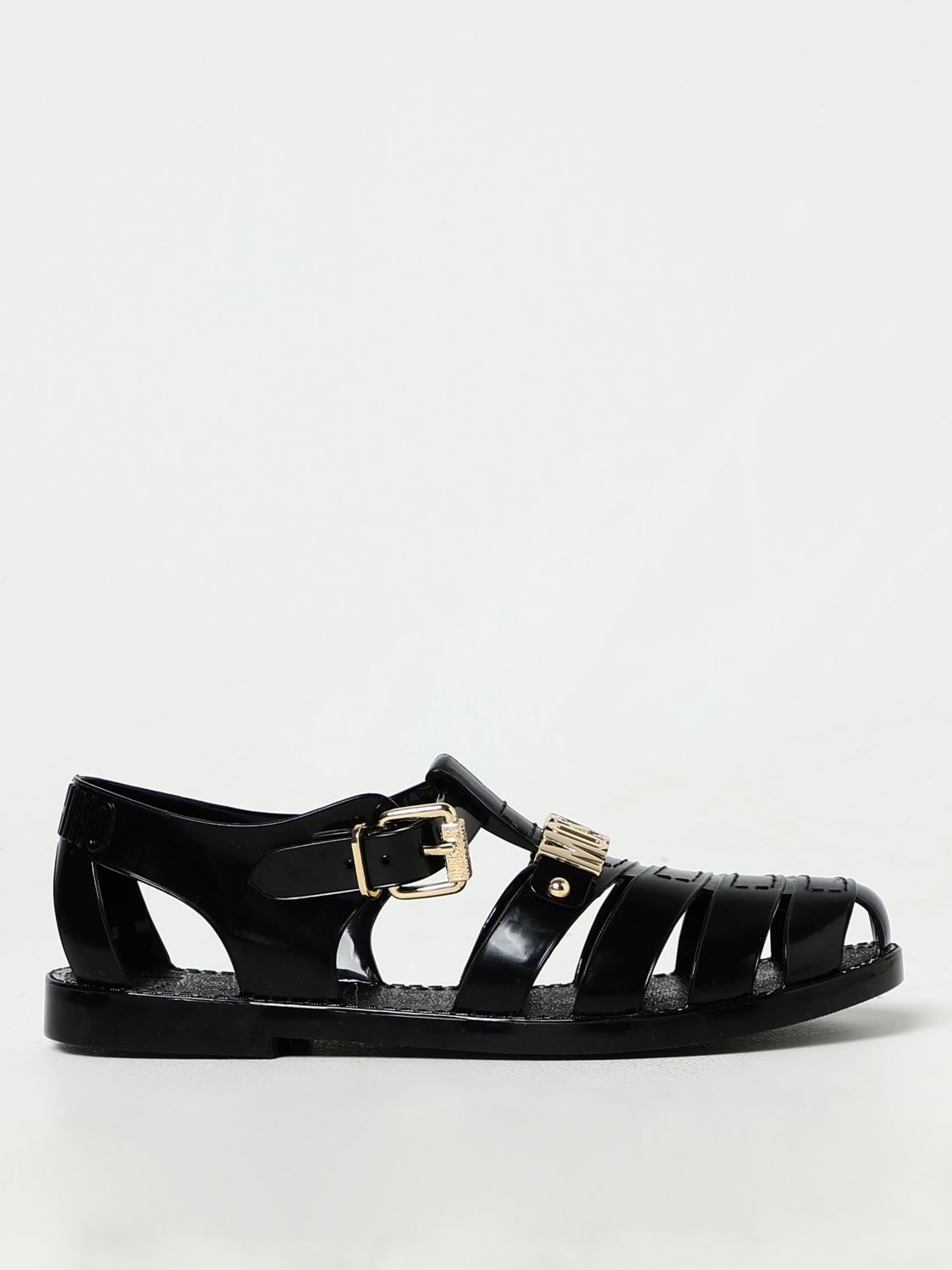 Shop Moschino Couture Flat Sandals  Woman Color Black