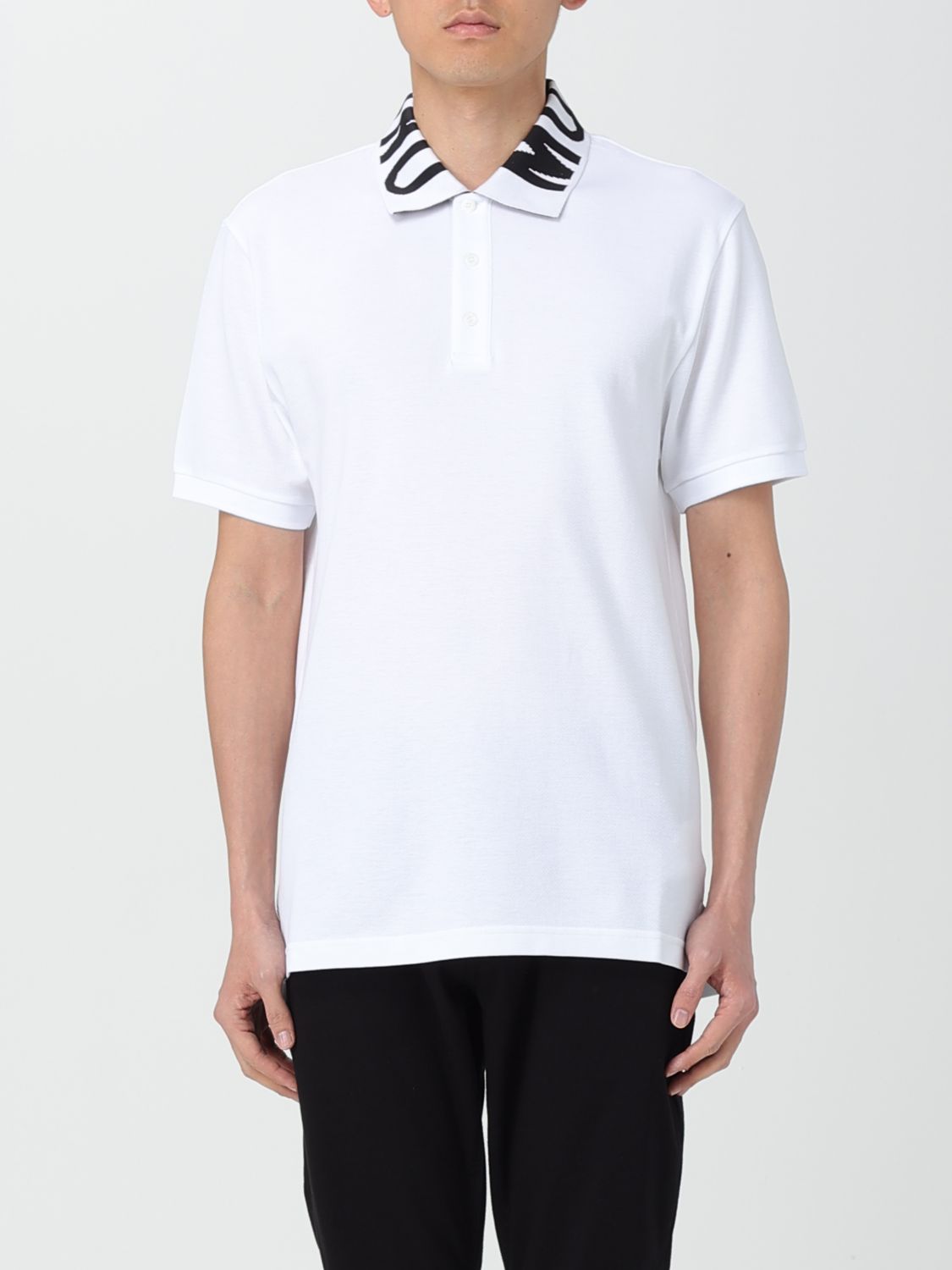 Shop Moschino Couture Polo Shirt  Men Color White