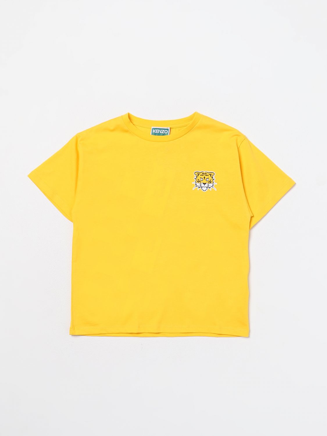 Kenzo Kids Teen Boys Yellow Cotton Varsity T-shirt