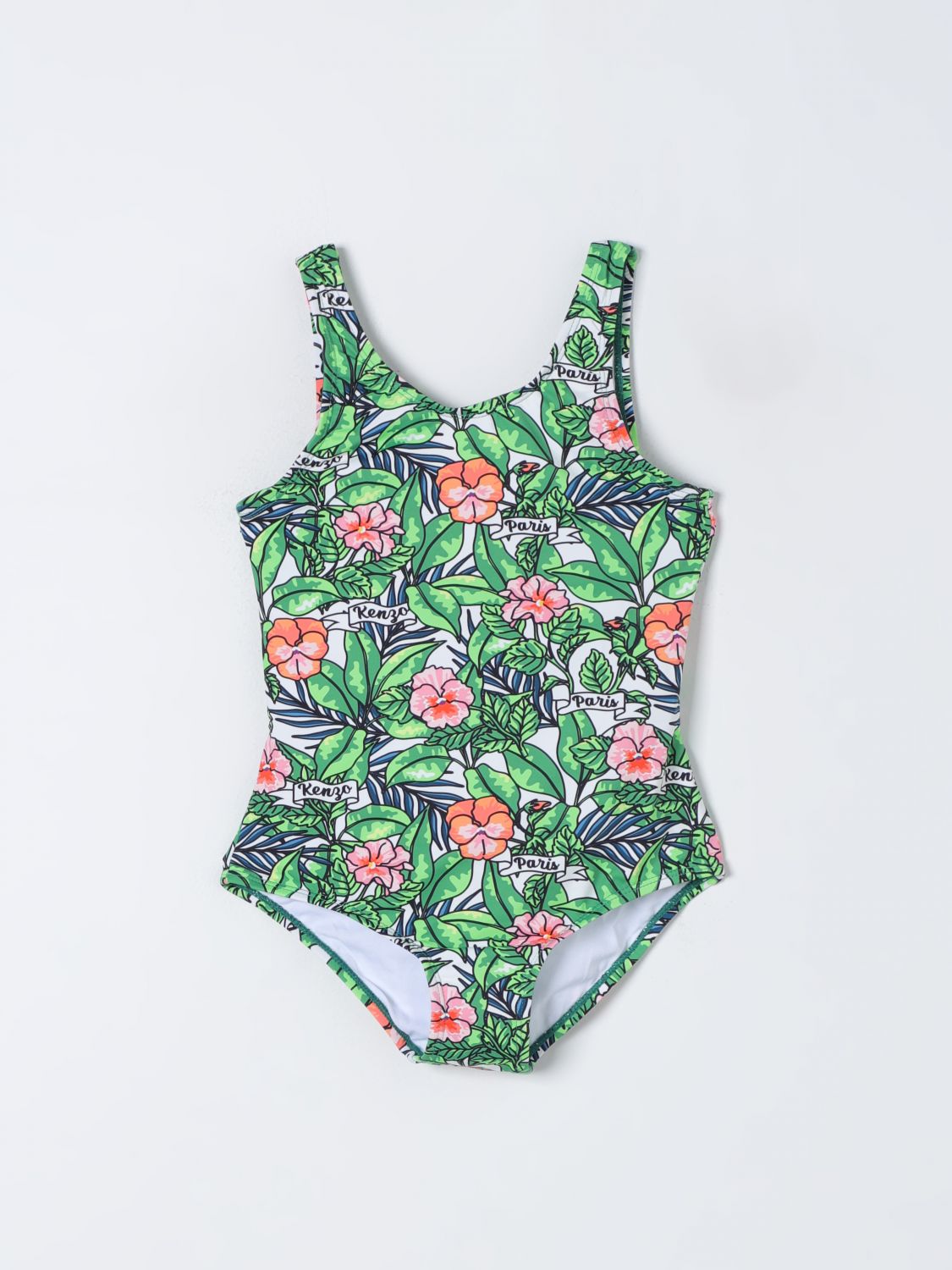 Kenzo Kids Teen Girls Green Floral Jungle Leaf Swimsuit