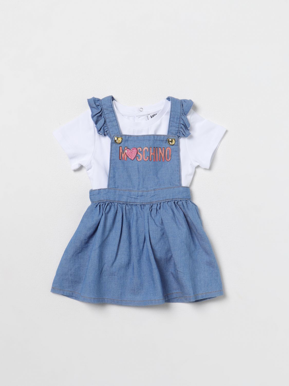 Shop Moschino Baby Romper Moschino Kids Color Blue