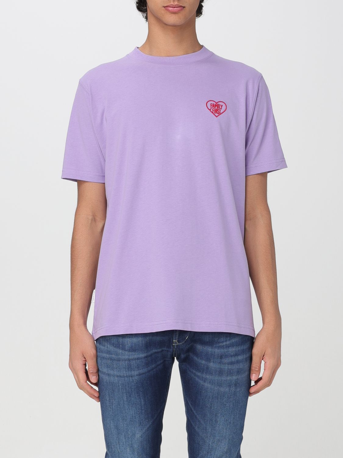 t-shirt family first men colour violet