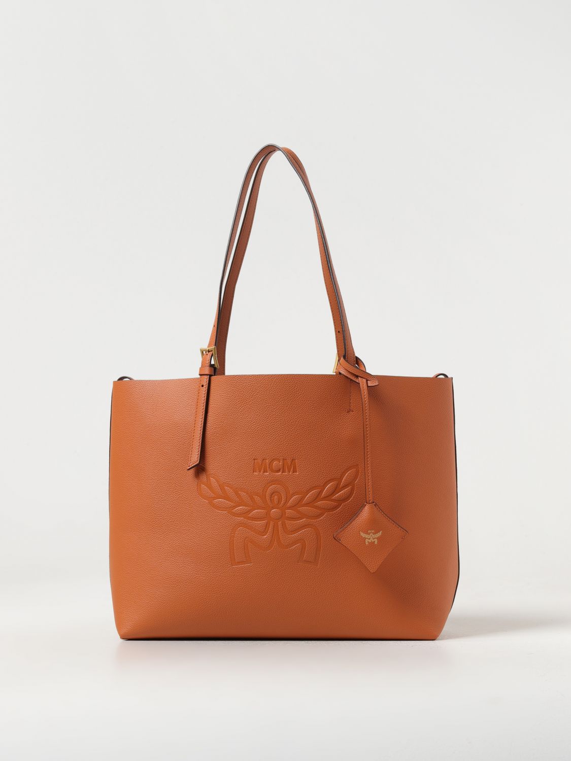 Shop Mcm Tote Bags  Woman Color Camel