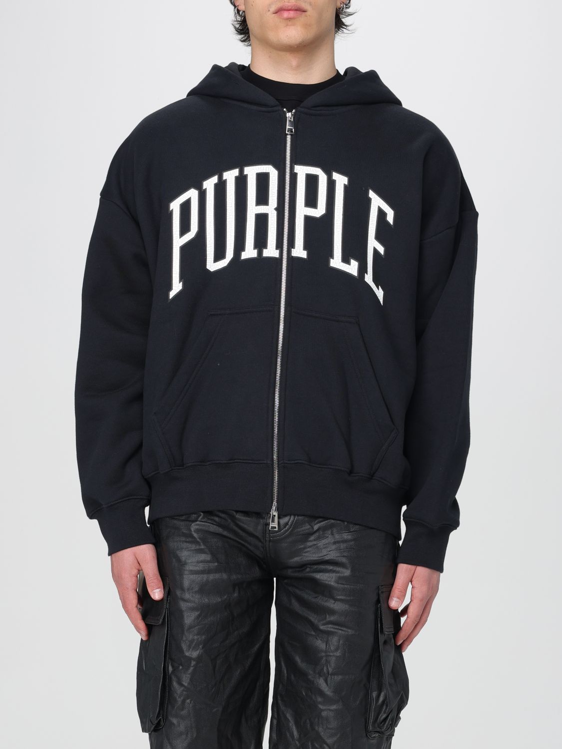 Shop Purple Brand Sweatshirt  Men Color Black