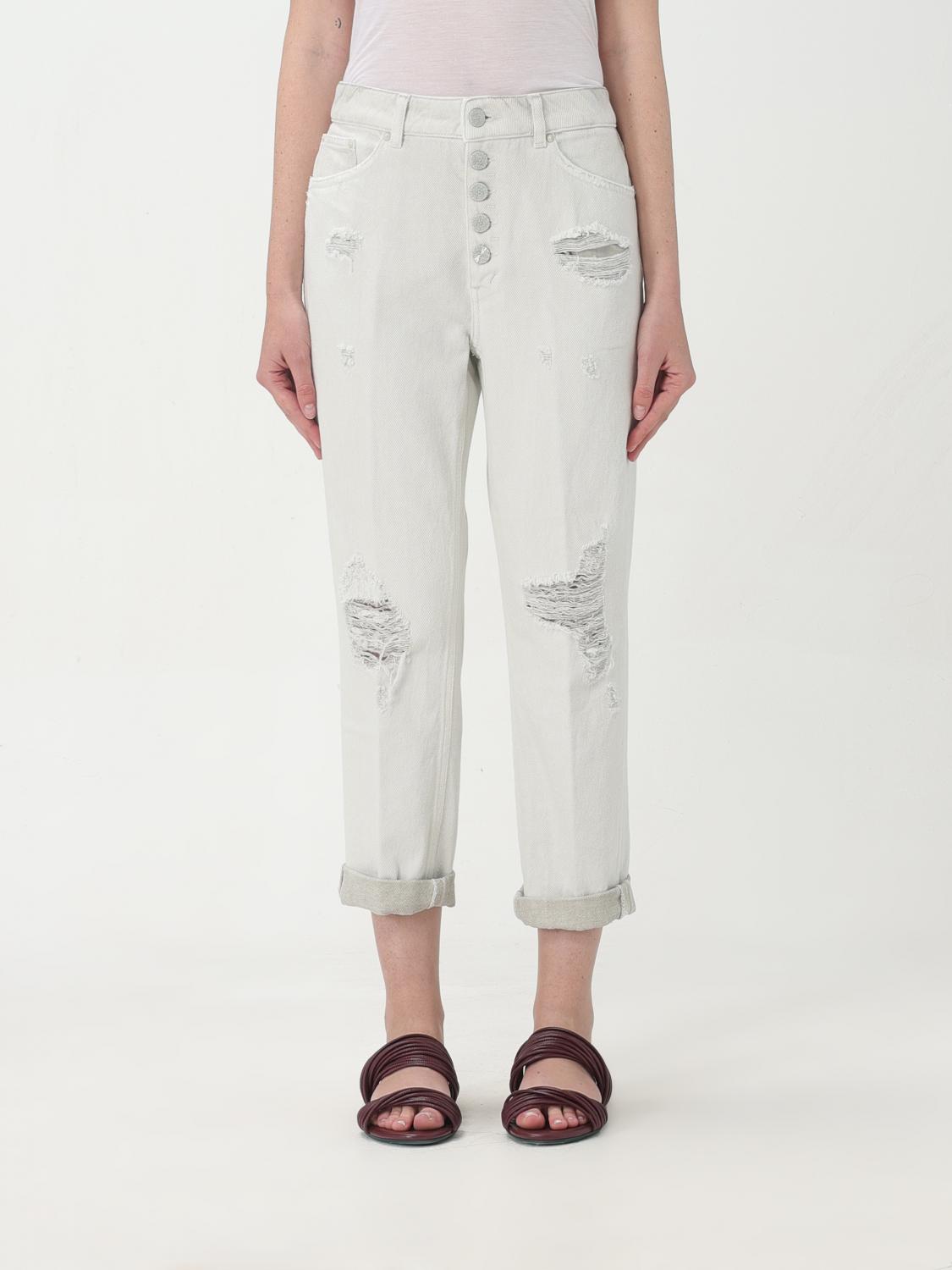 Dondup Koons Distressed Jeans In Grey