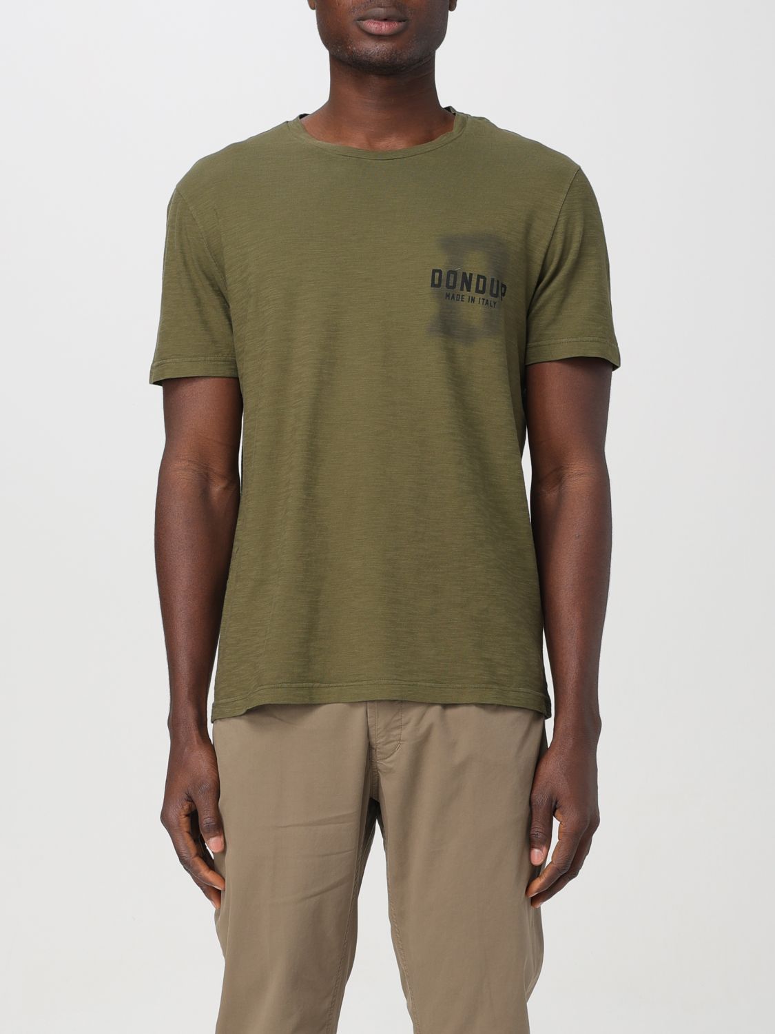 Shop Dondup T-shirt  Men Color Green