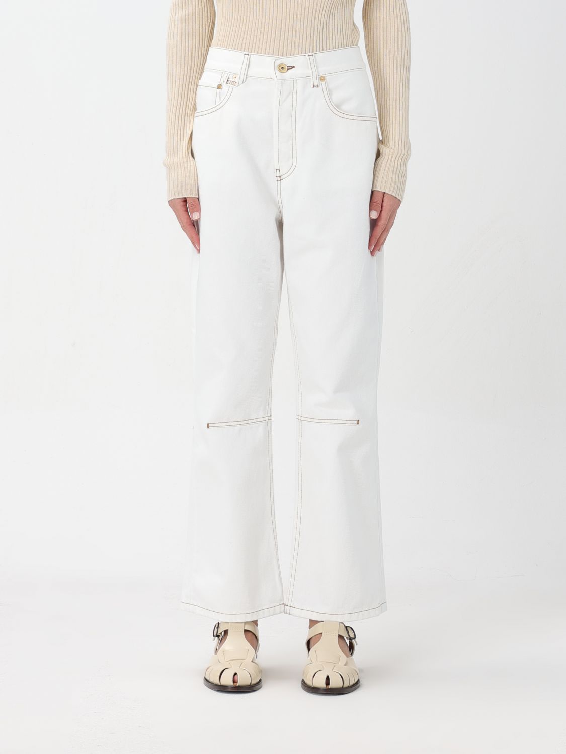 Shop Jacquemus Jeans  Woman Color White