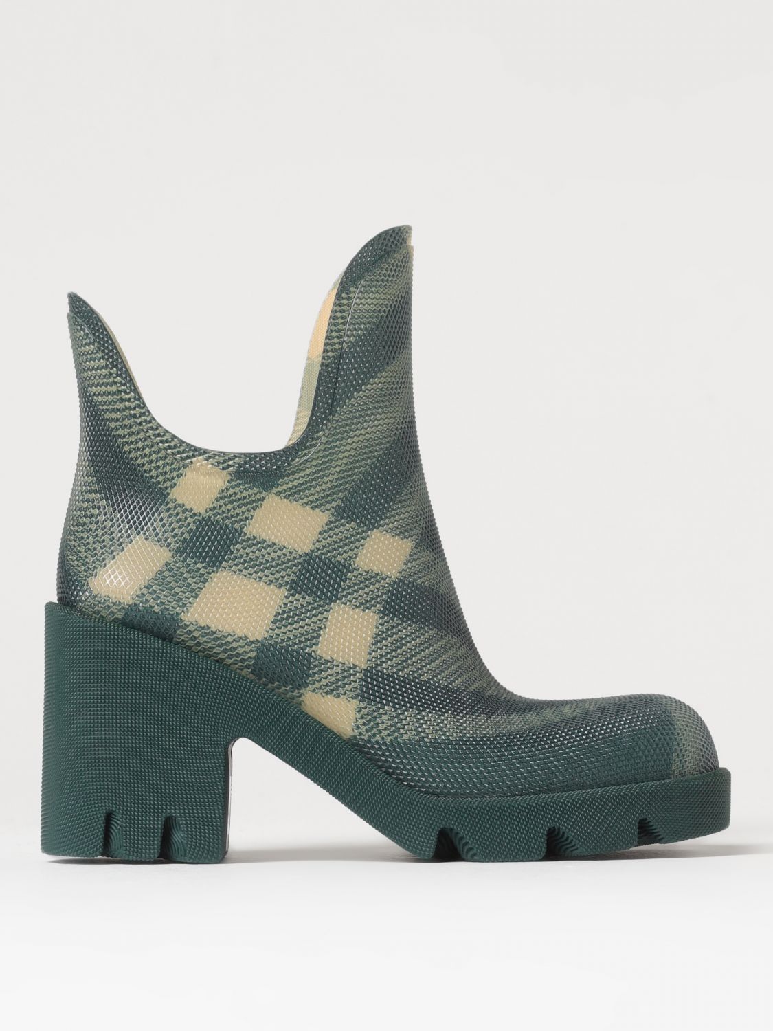 Shop Burberry Flat Ankle Boots  Woman Color Green